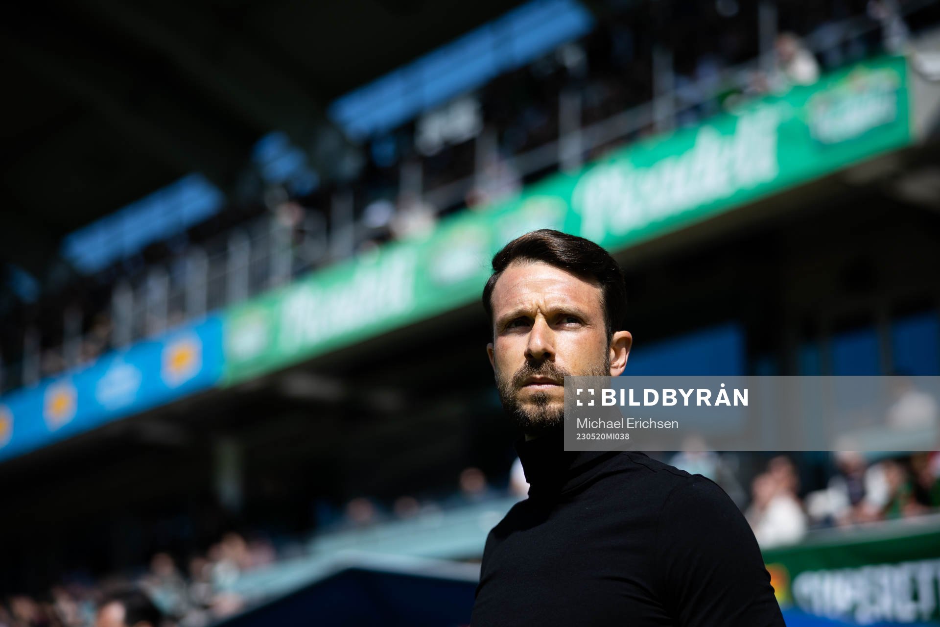Jönköpings Södras tränare Andres Garcia innan fotbollsmatchen i Superettan mellan GAIS och Jönköpings Södra den 20 maj 2023 i Göteborg.