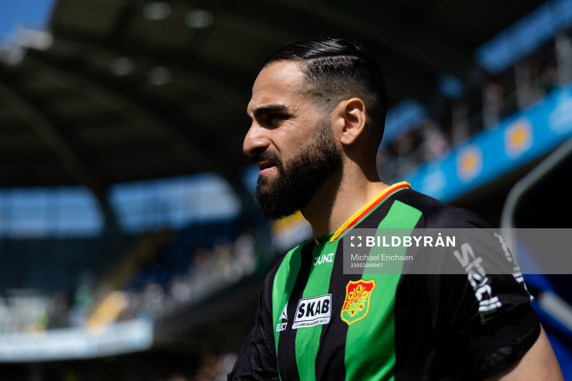 GAIS Mervan Celik innan fotbollsmatchen i Superettan mellan