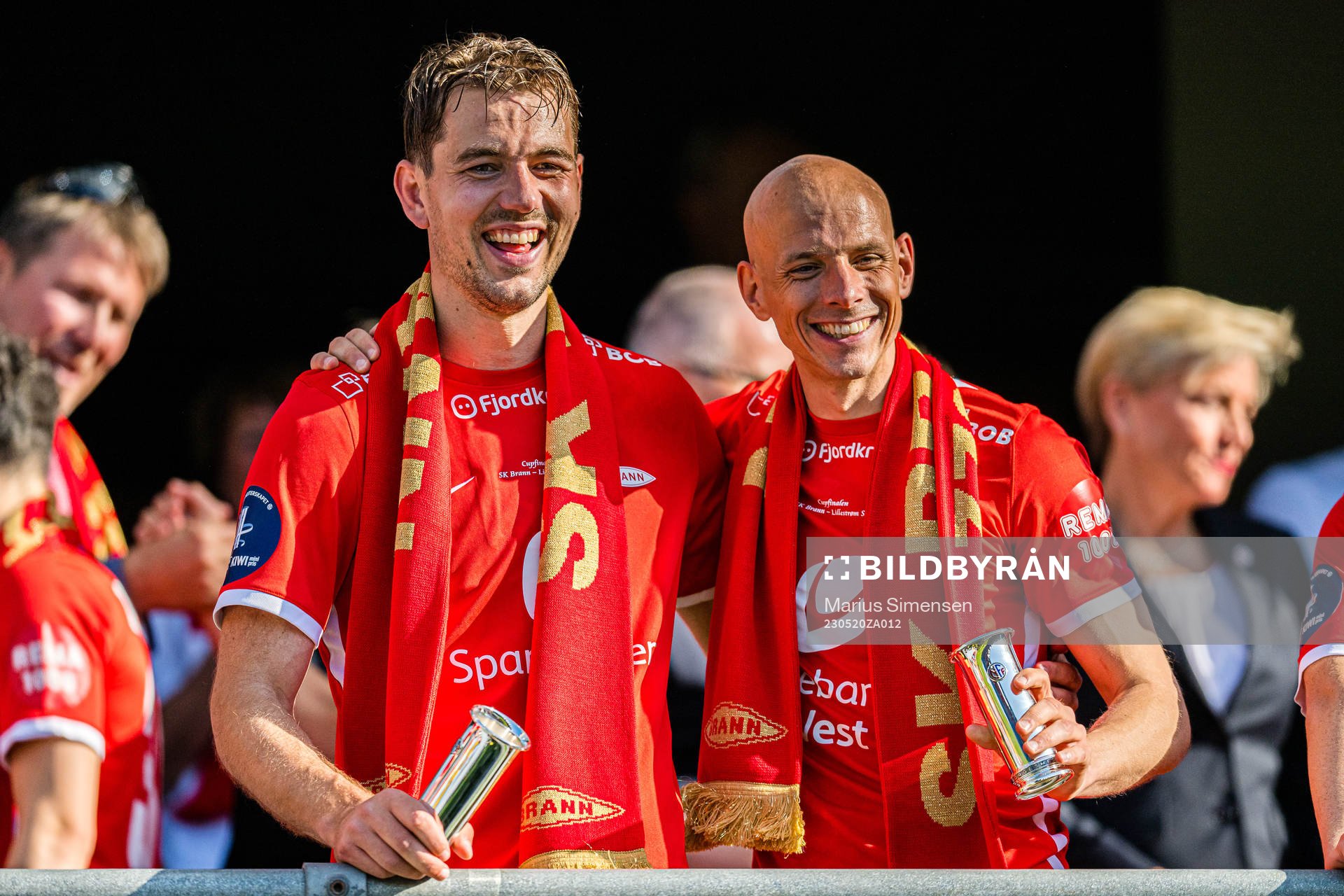 Fredrik Pallesen Knudsen and Ruben Kristiansen of Brann
