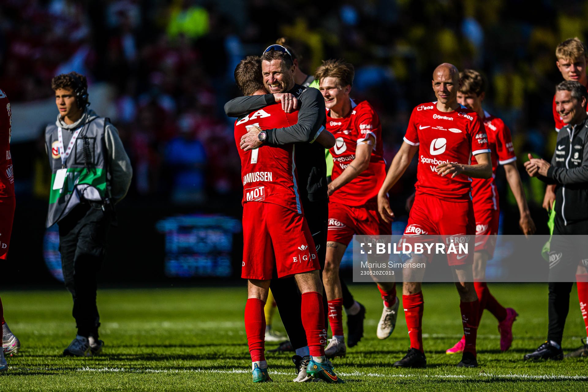 Mathias Rasmussen of Brann and Eirik Horneland, head coach