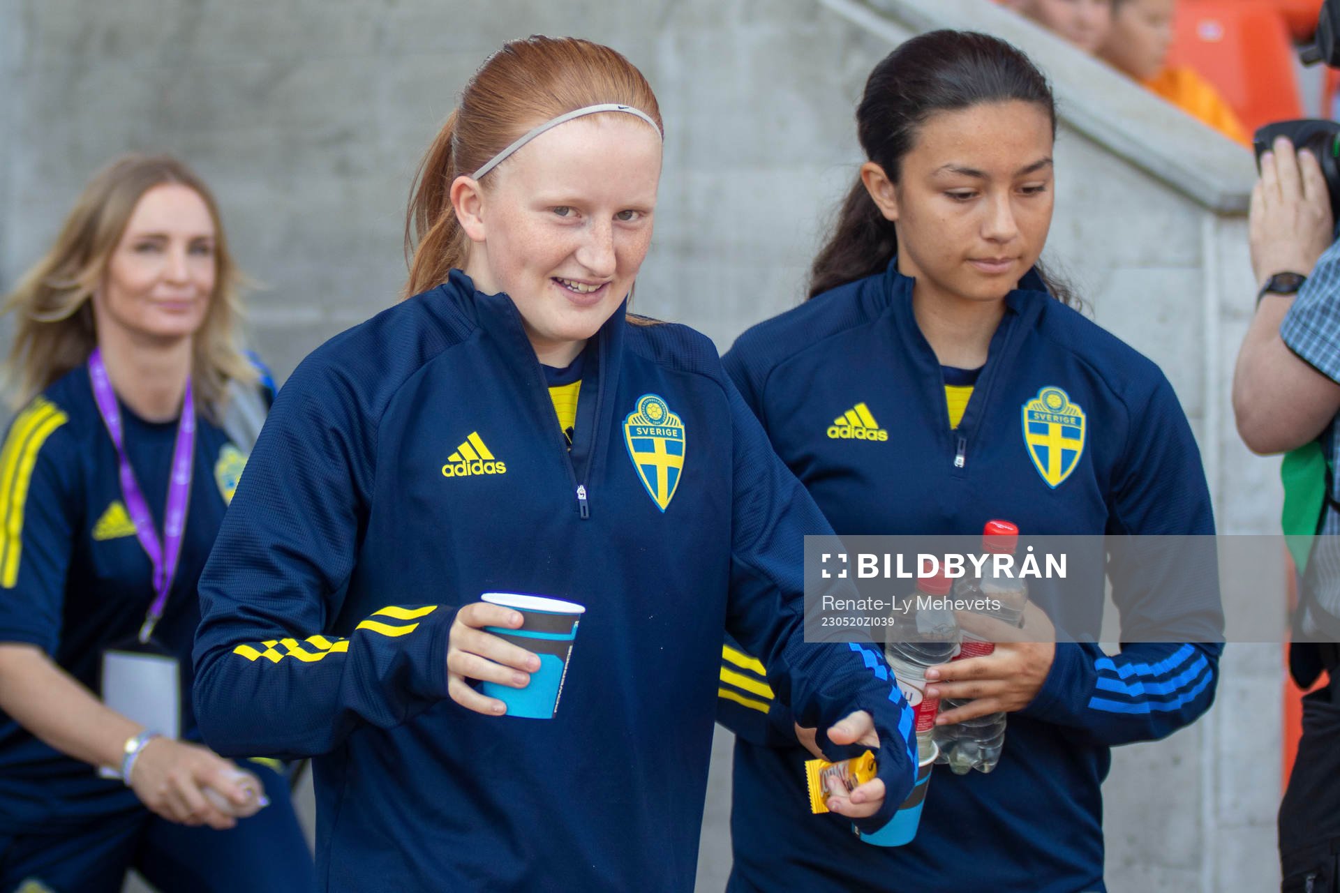 Vera Andersson of Sweden during of the 2023 UEFA Women's Under-17 Championship match between Poland and Sweden on May 20, 2023 in Tartu.