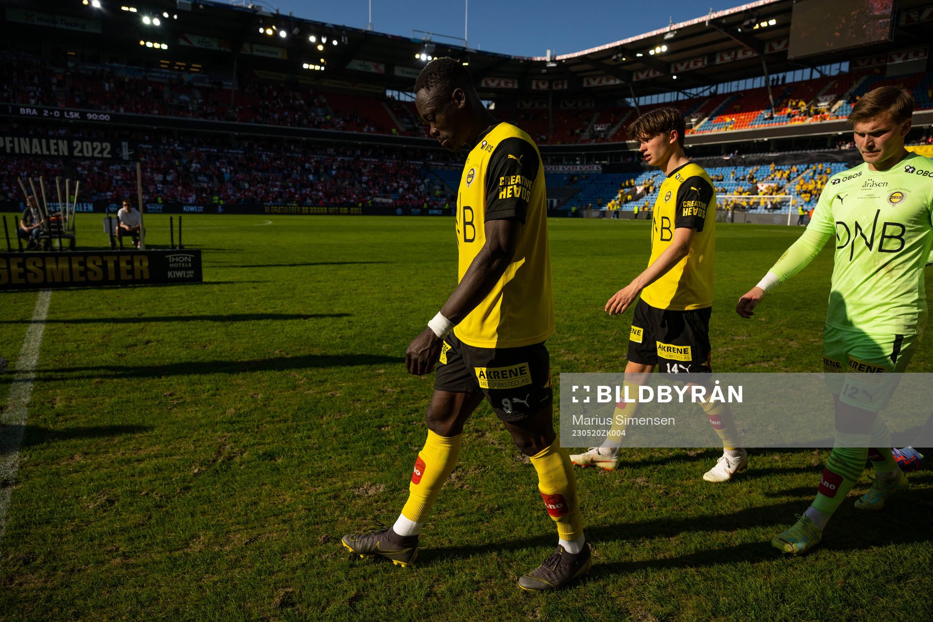 Akor Adams of Lillestrøm looks dejected