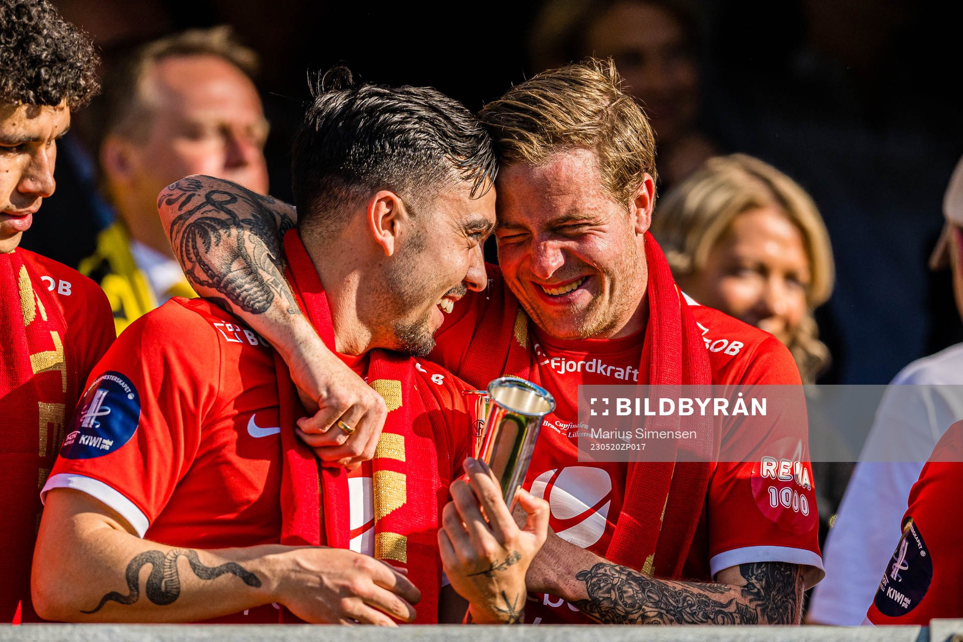 Niklas Castro and Frederik Børsting of Brann celebrates