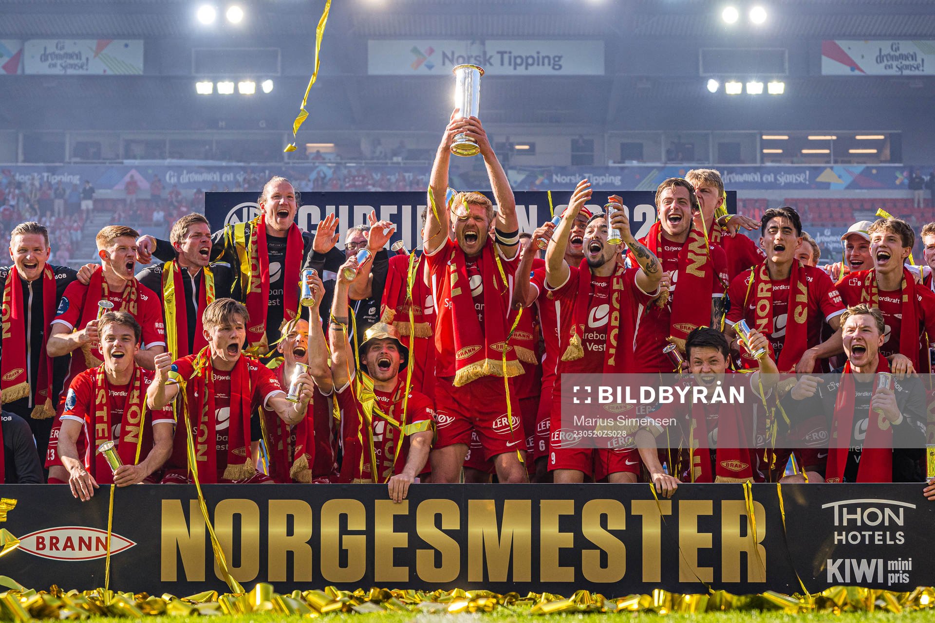 Players of Brann celebrate