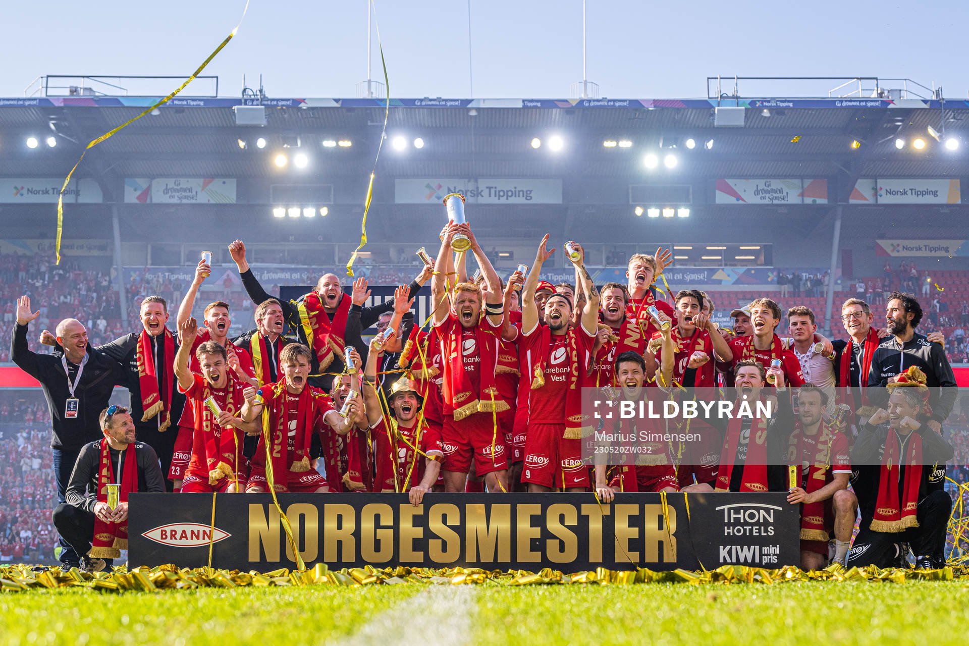 Players of Brann celebrate
