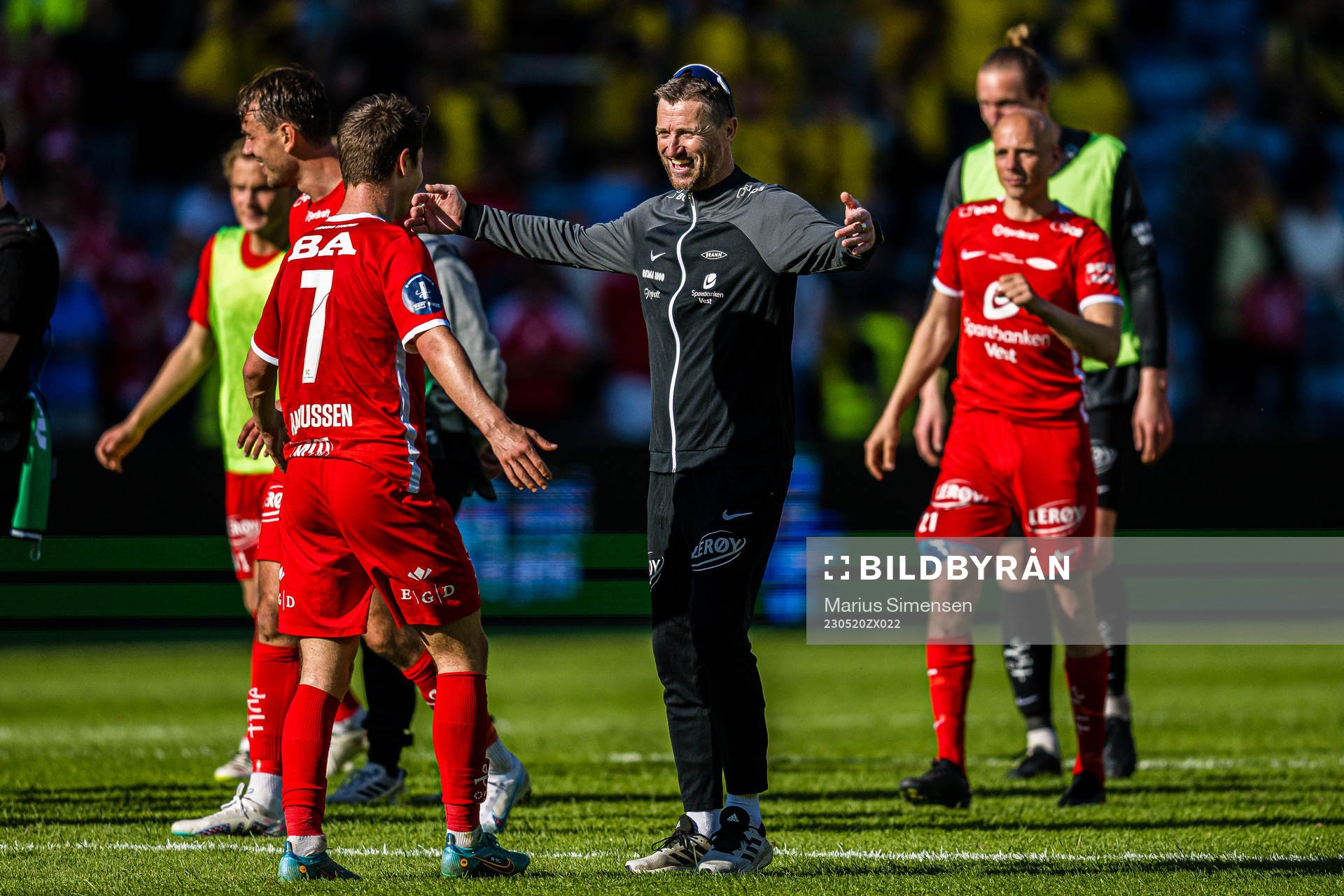 Mathias Rasmussen of Brann and Eirik Horneland, head coach