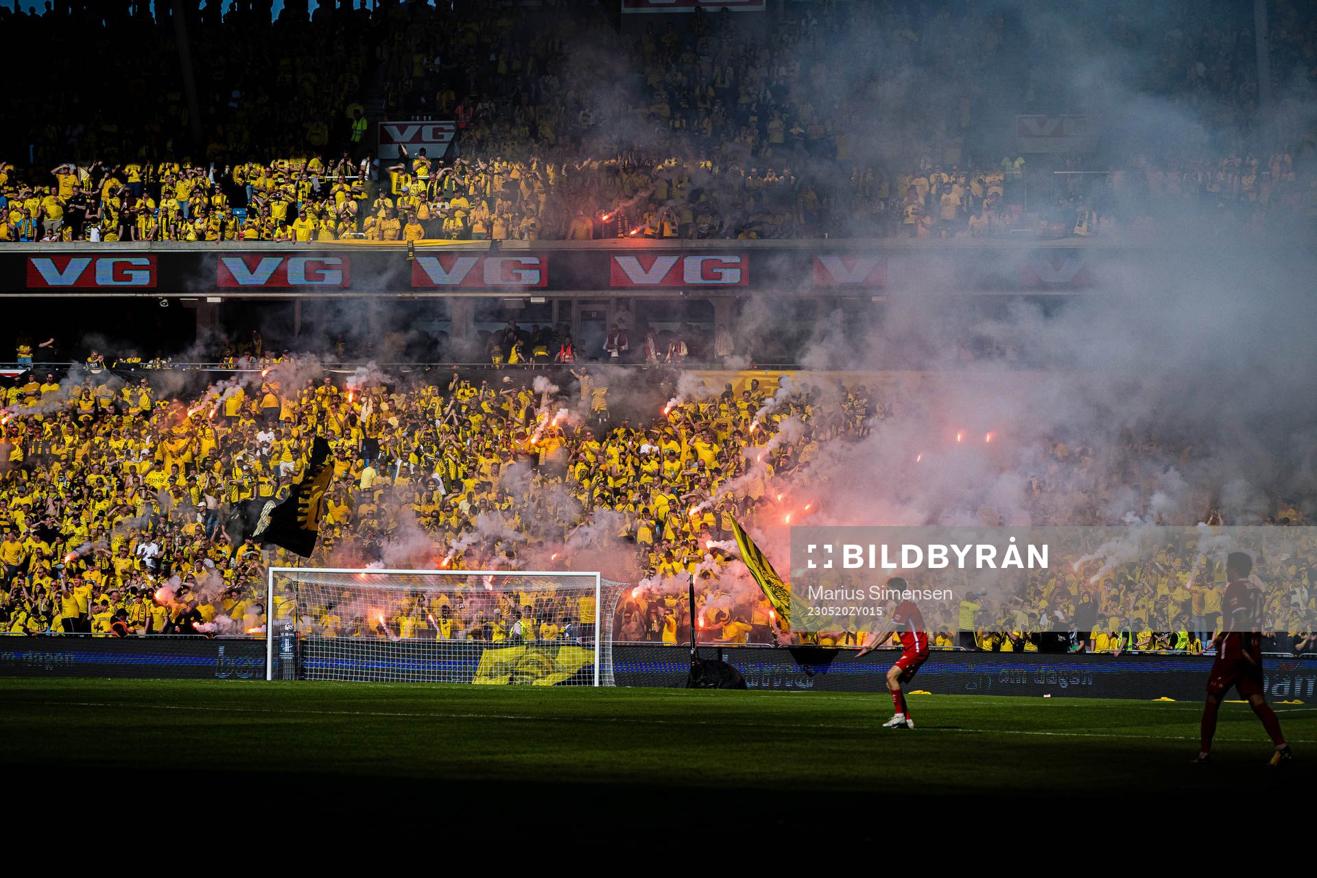 Spectators in the stands during the cup final between Brann and Lillestrøm on May 20, 2023 in Oslo.