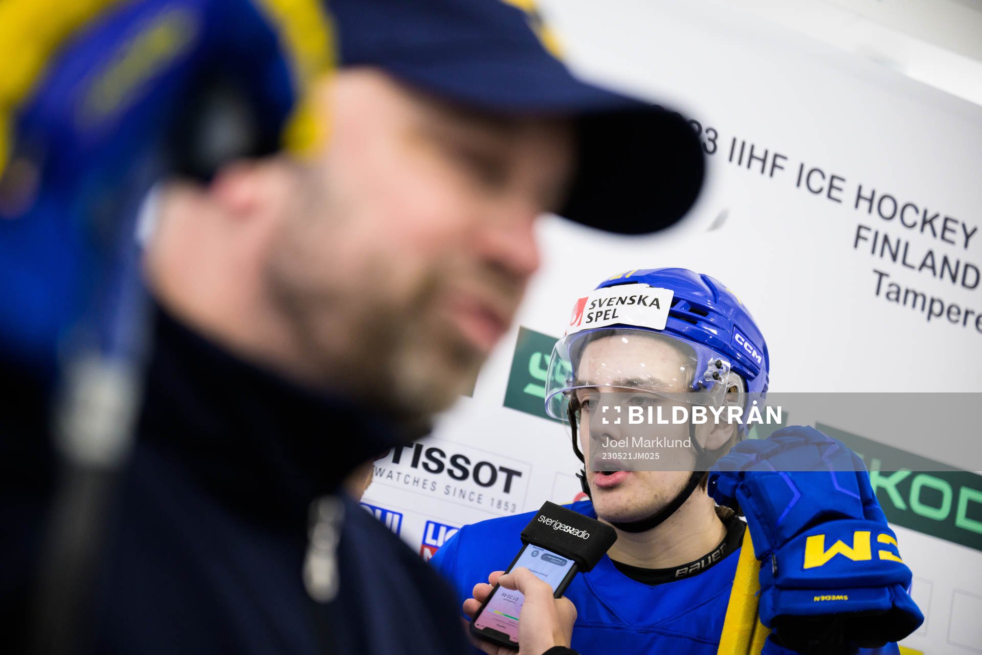 Leo Carlsson of Sweden is being interviewed