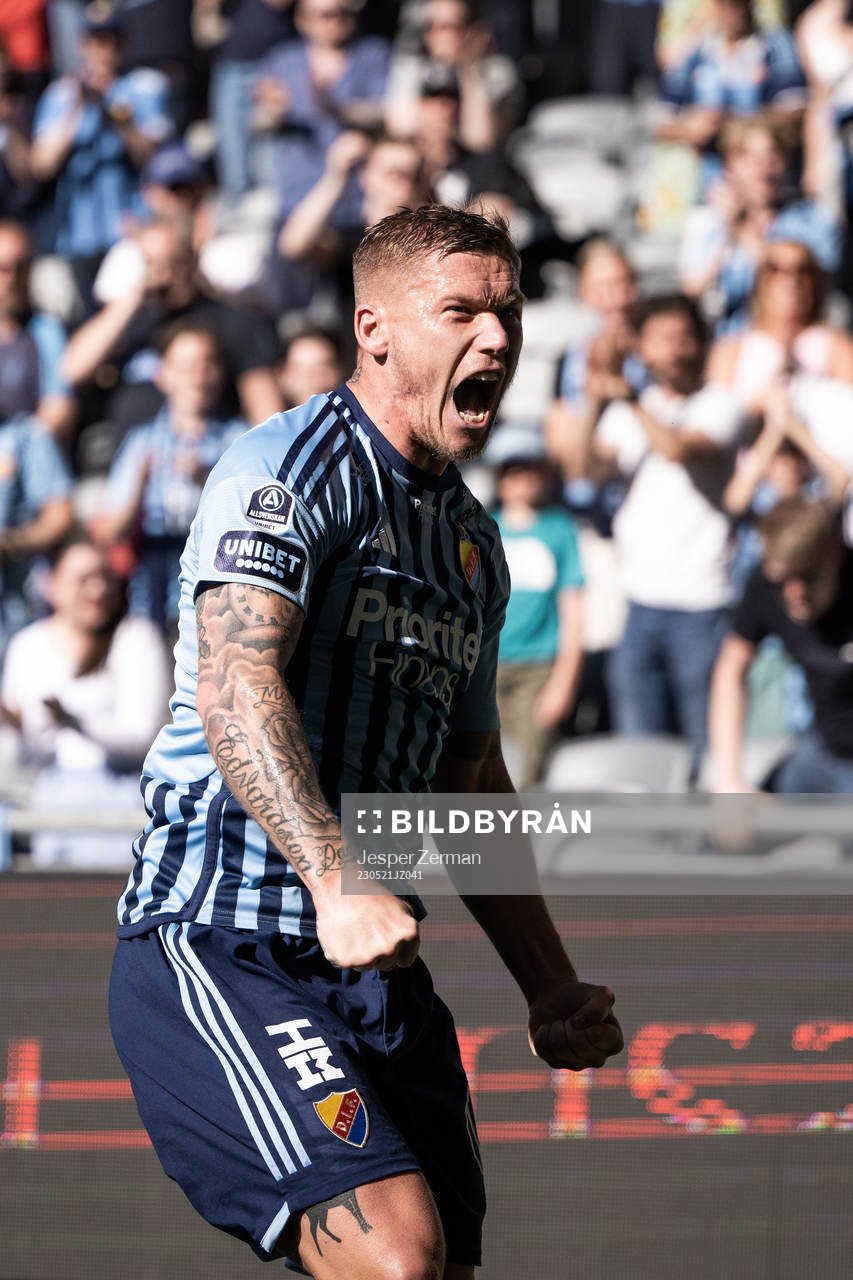 Djurgårdens Victor Edvardsen jublar