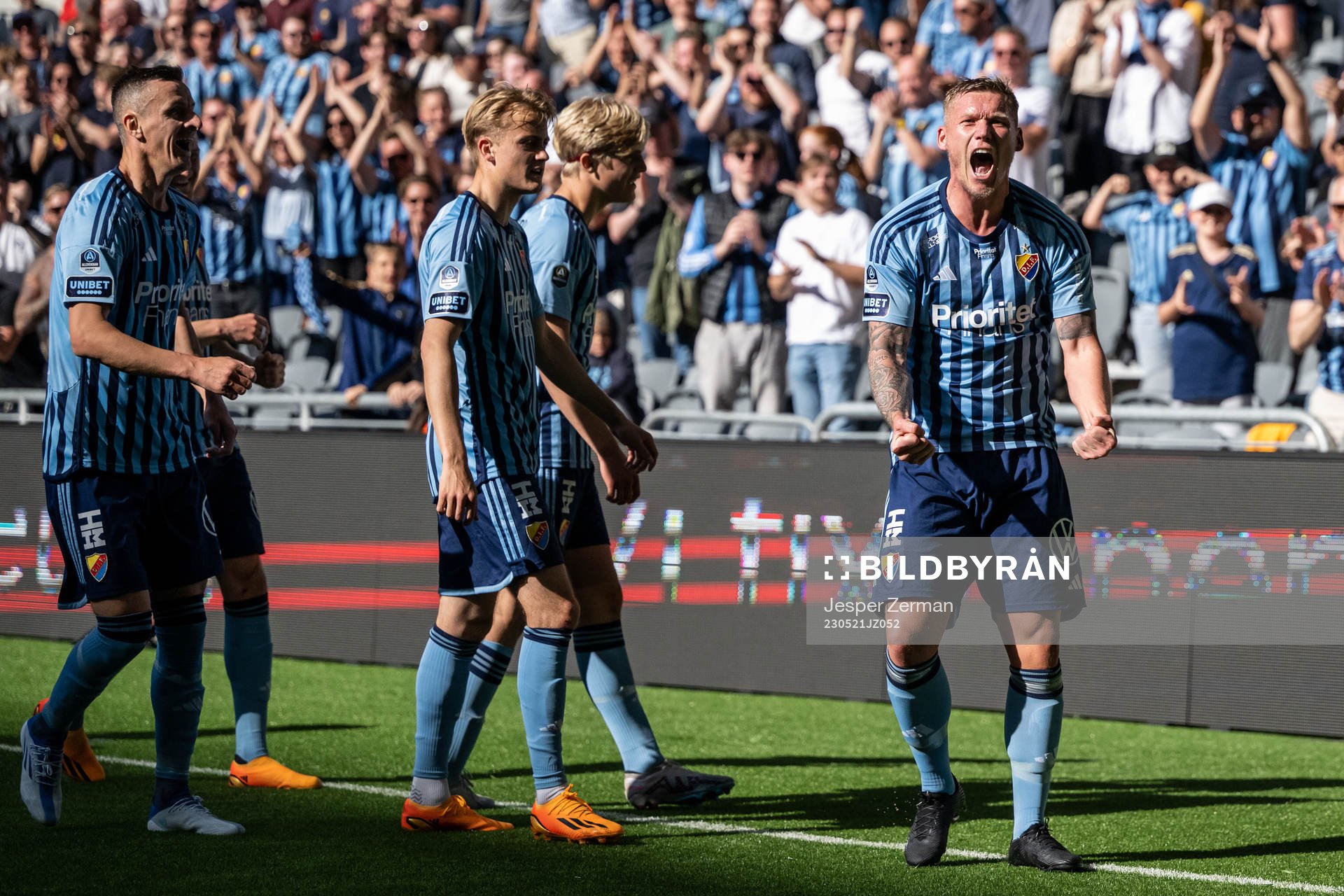 Djurgårdens Victor Edvardsen jublar