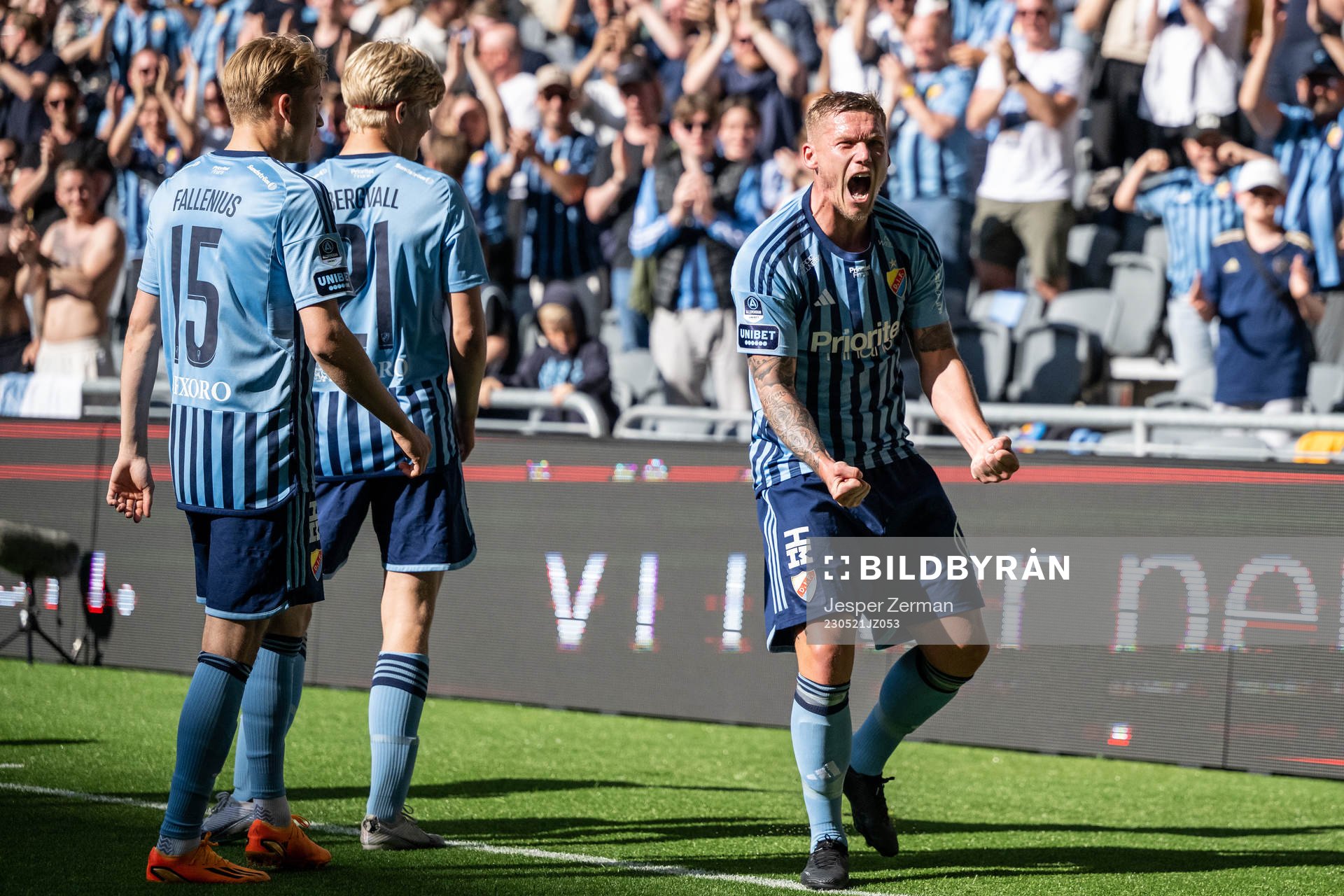 Djurgårdens Victor Edvardsen jublar