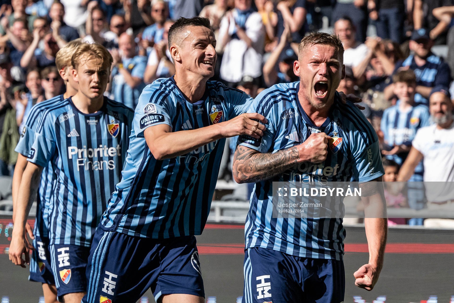 Djurgårdens Victor Edvardsen jublar