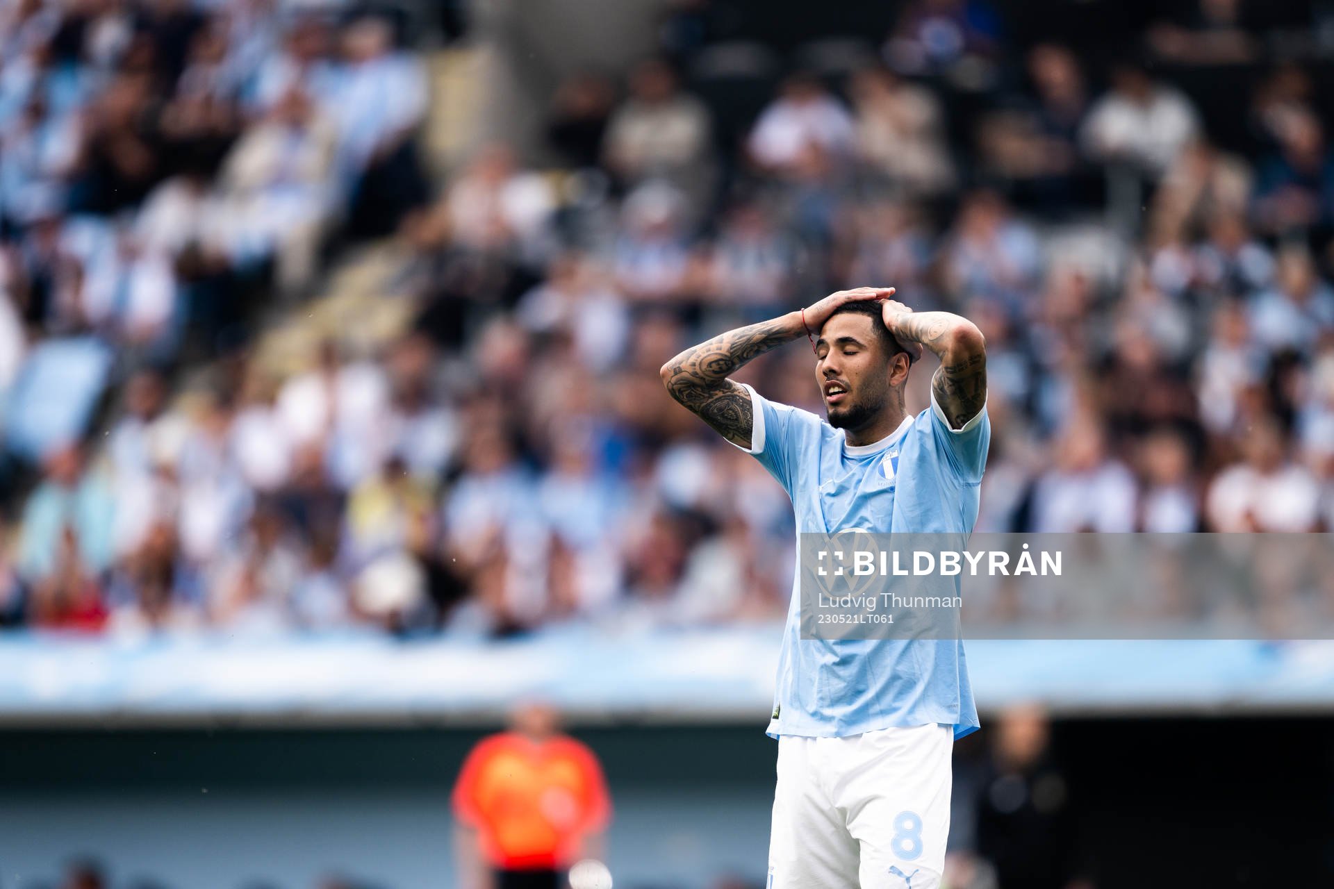 Malmö FFs Sergio Pena deppar