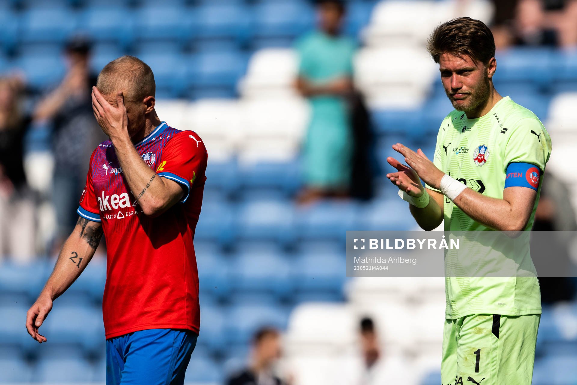 Helsingborgs Philip Rejnhold och målvakt Kalle Joelsson