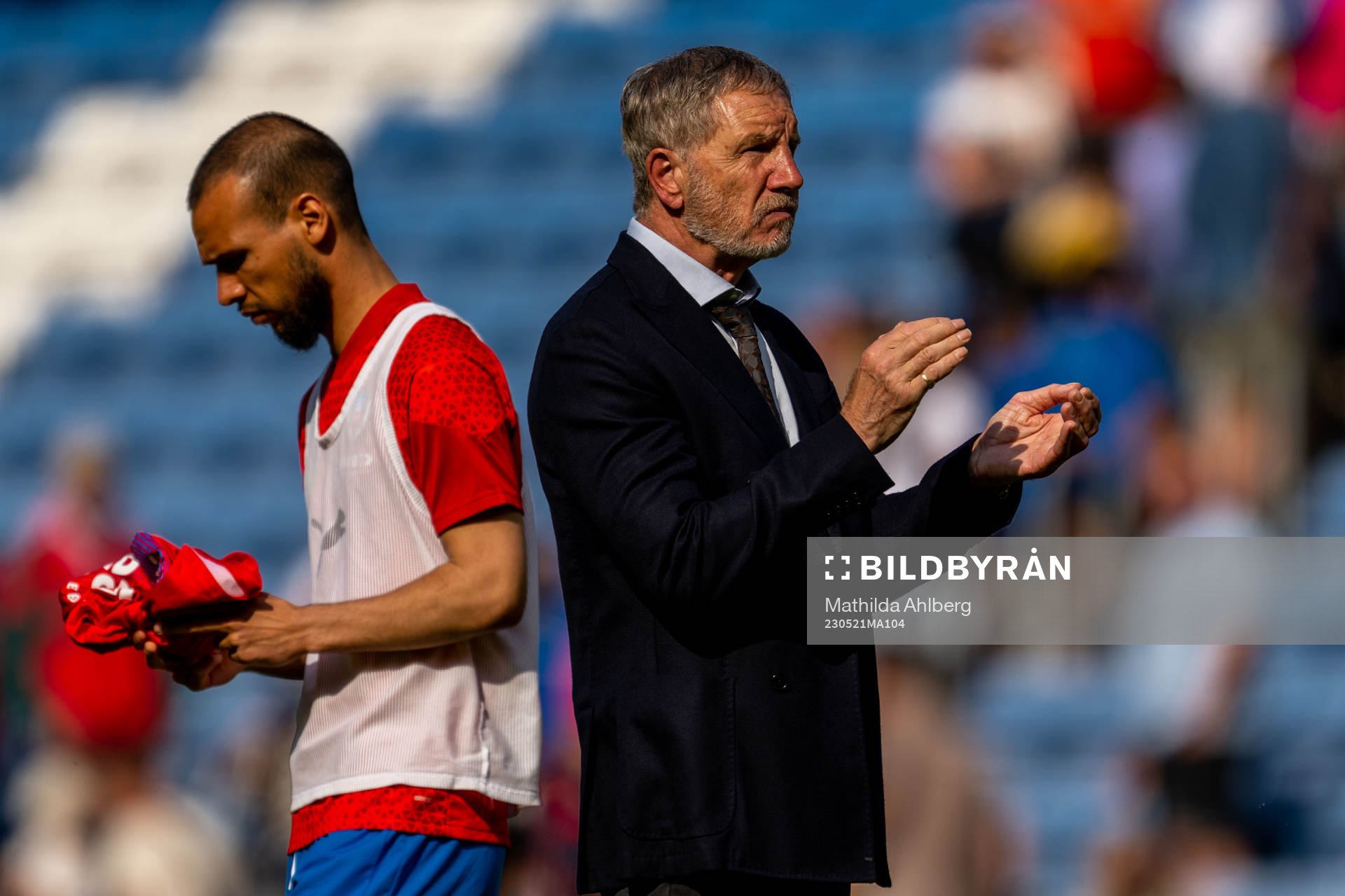 Helsingborgs Sumar Almadjed och tränare Stuart Baxter