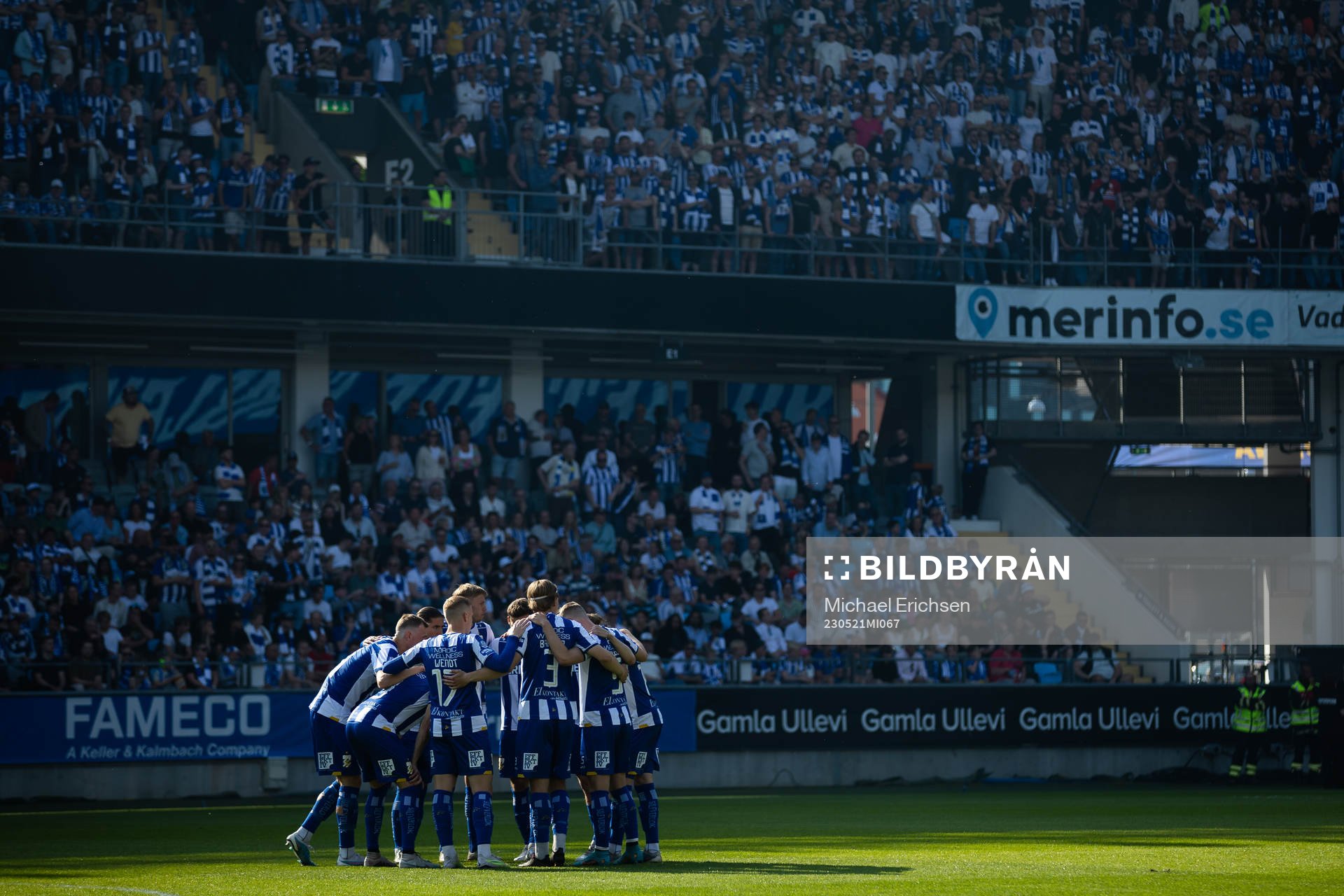 IFK Göteborgs spelare samlade innan fotbollsmatchen i