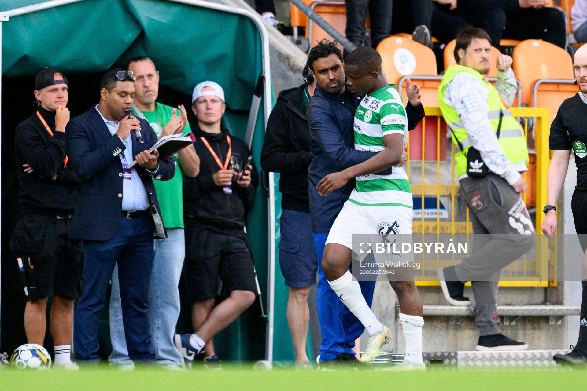 Västerås SKs tränare Kalle Karlsson och Jaheem Burke