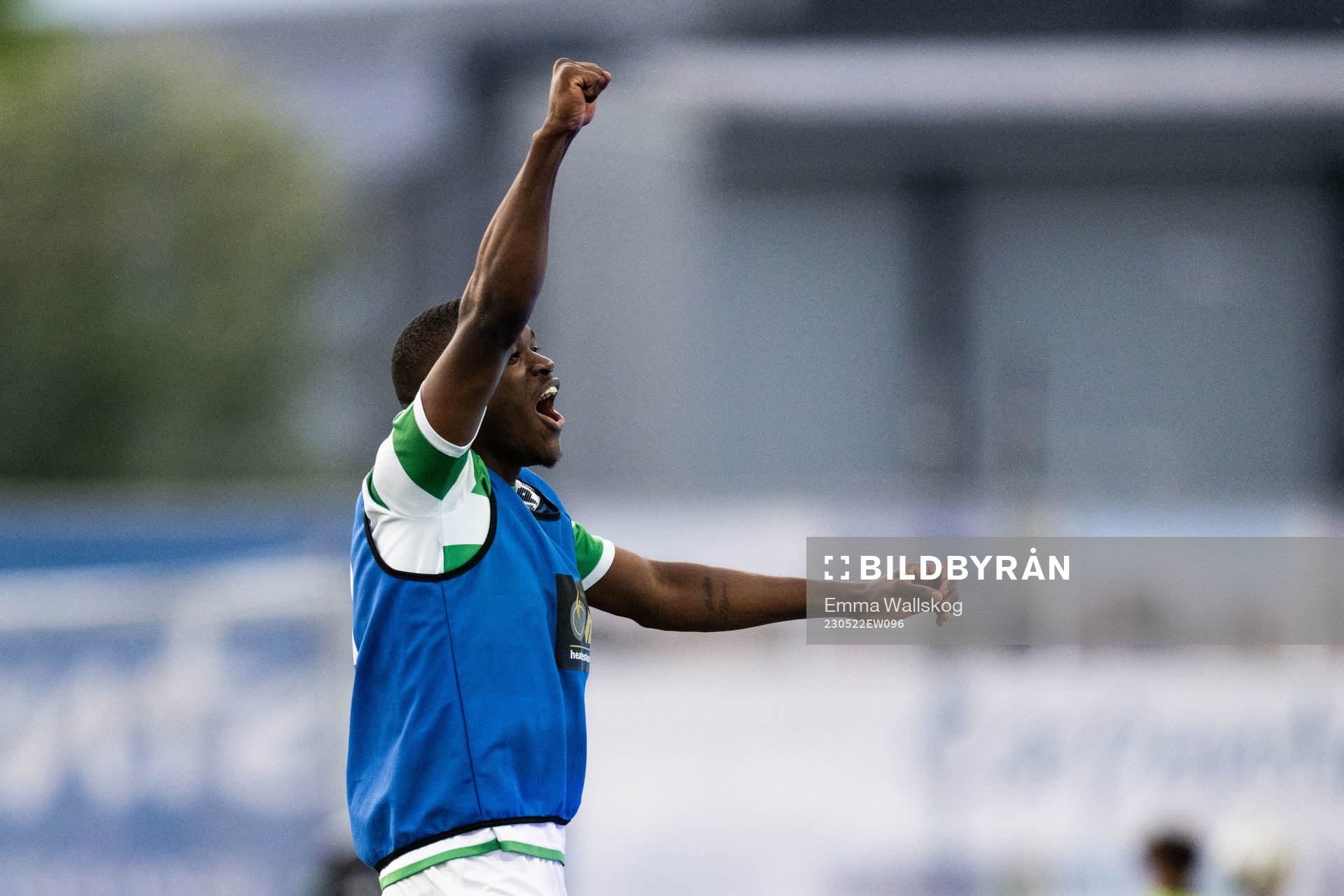 Västerås SKs Jaheem Burke jublar