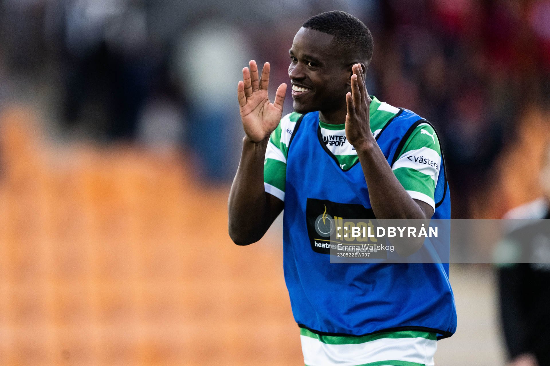 Västerås SKs Jaheem Burke jublar