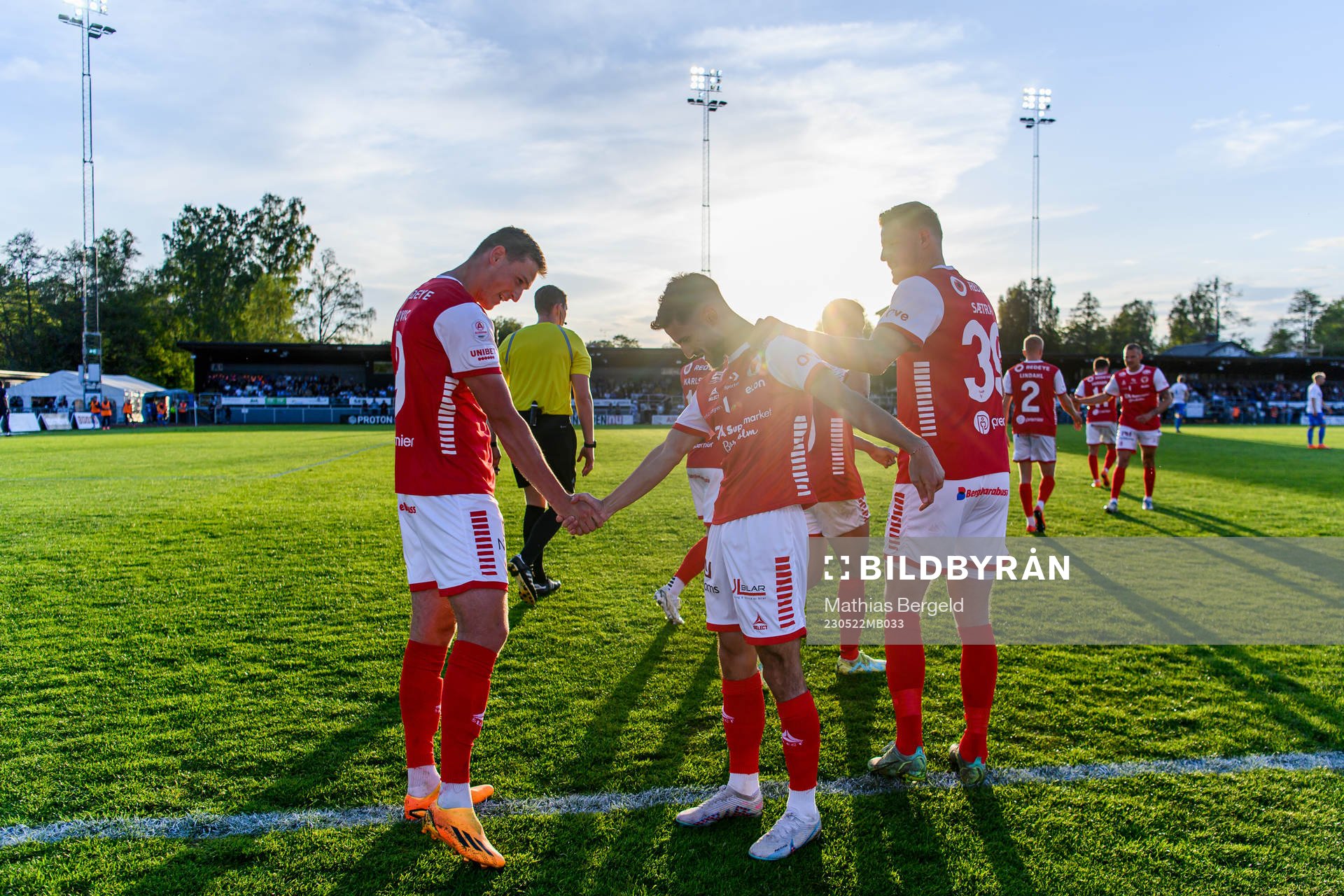 Kalmars Mileta Rajovic, Noah Shamoun och Lars Saetra jublar