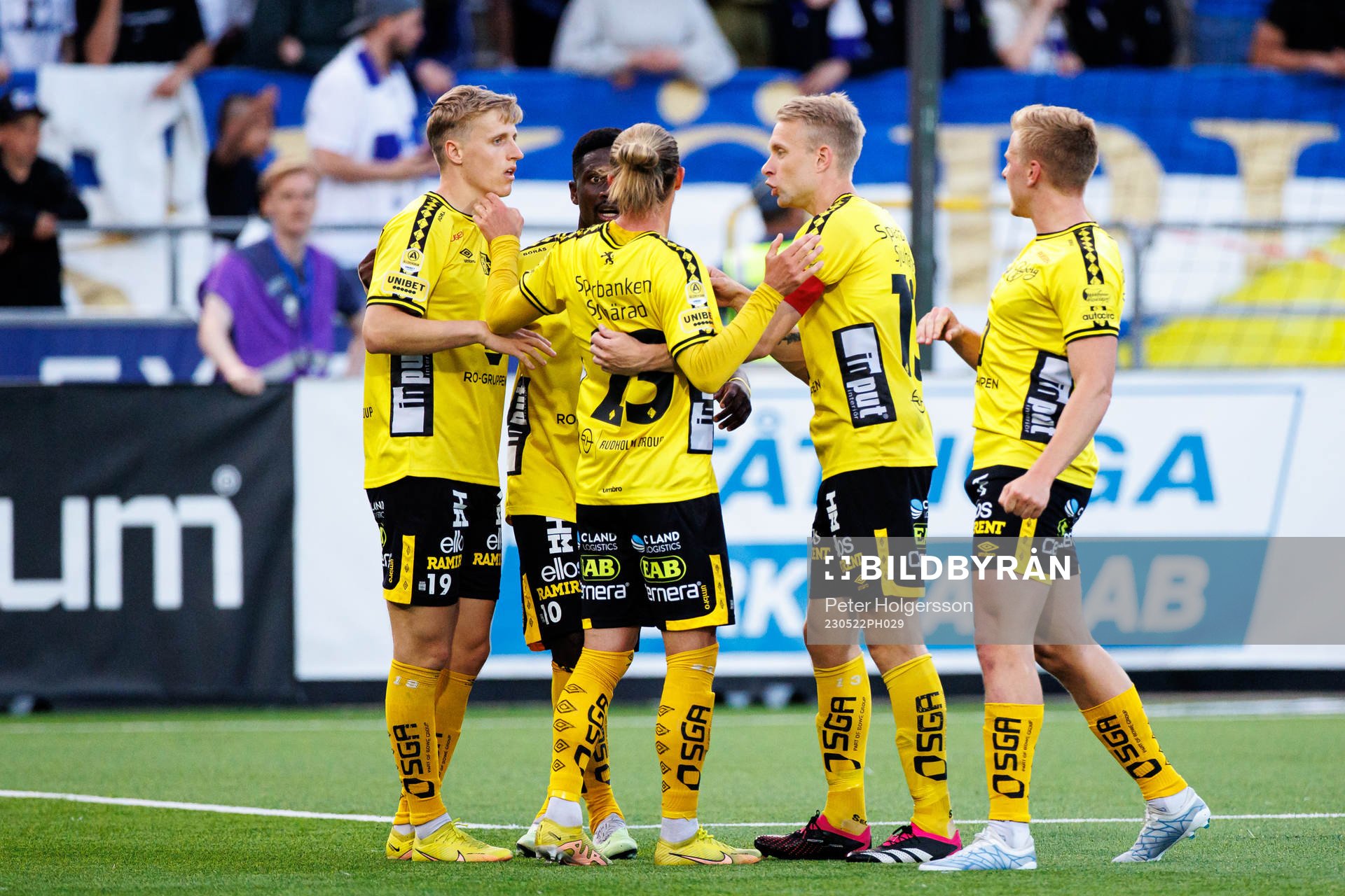 Elfsborgs Jeppe Møldrup Okkels jublar efter 1-1 under fotbollsmatchen i Allsvenskan mellan IFK Norrköping och Elfsborg den 22 maj 2023 i Norrköping.