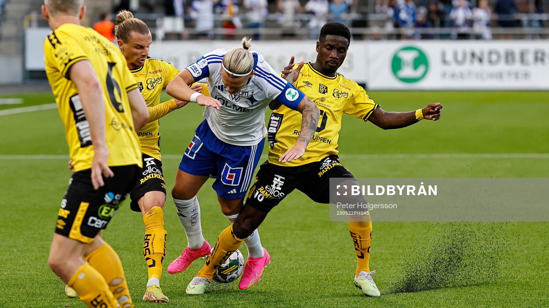 Elfsborgs Niklas Hult och Michael Baidoo samt IFK