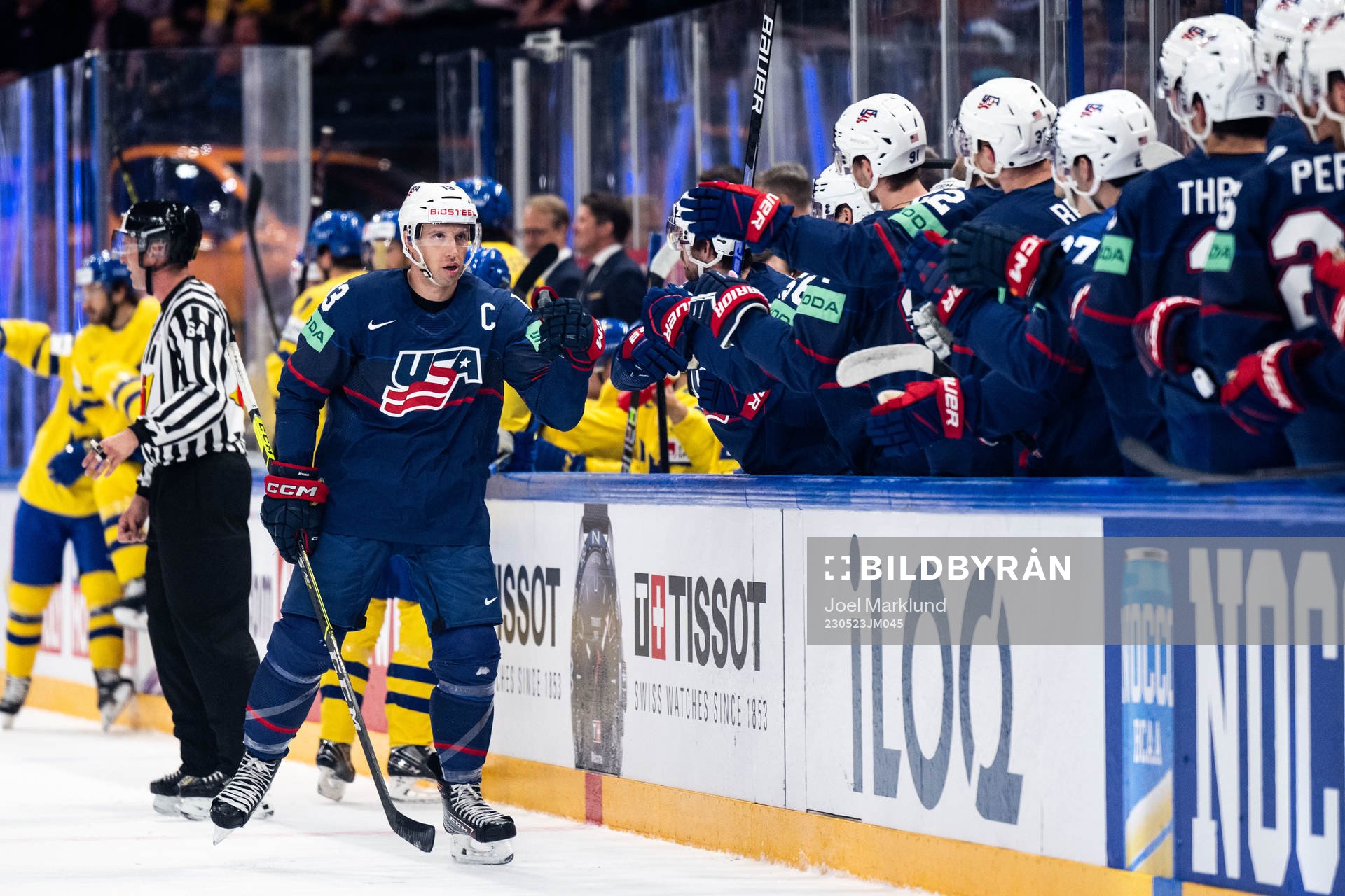 Nick Bonino of USA celebrates