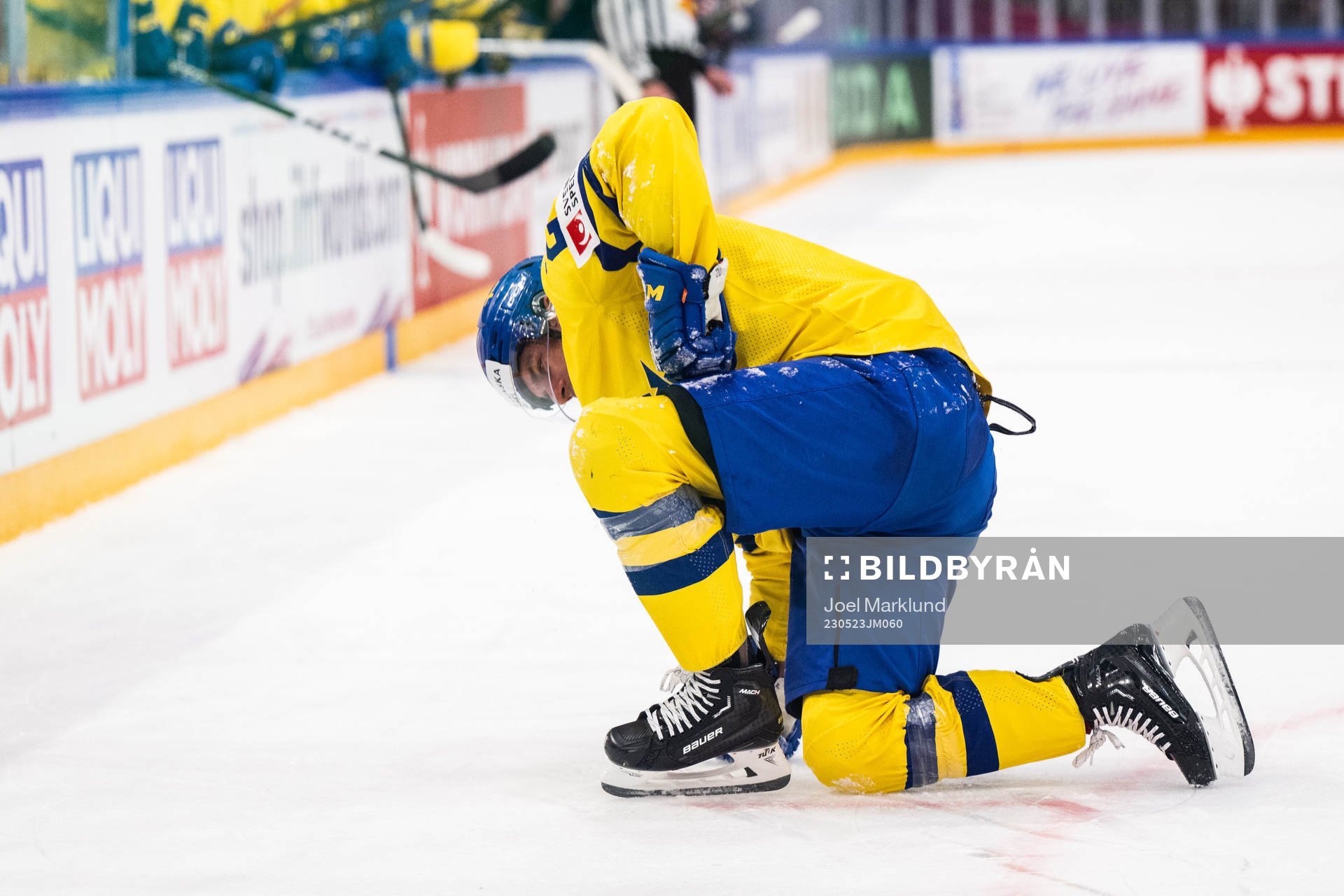 André Petersson of Sweden in pain