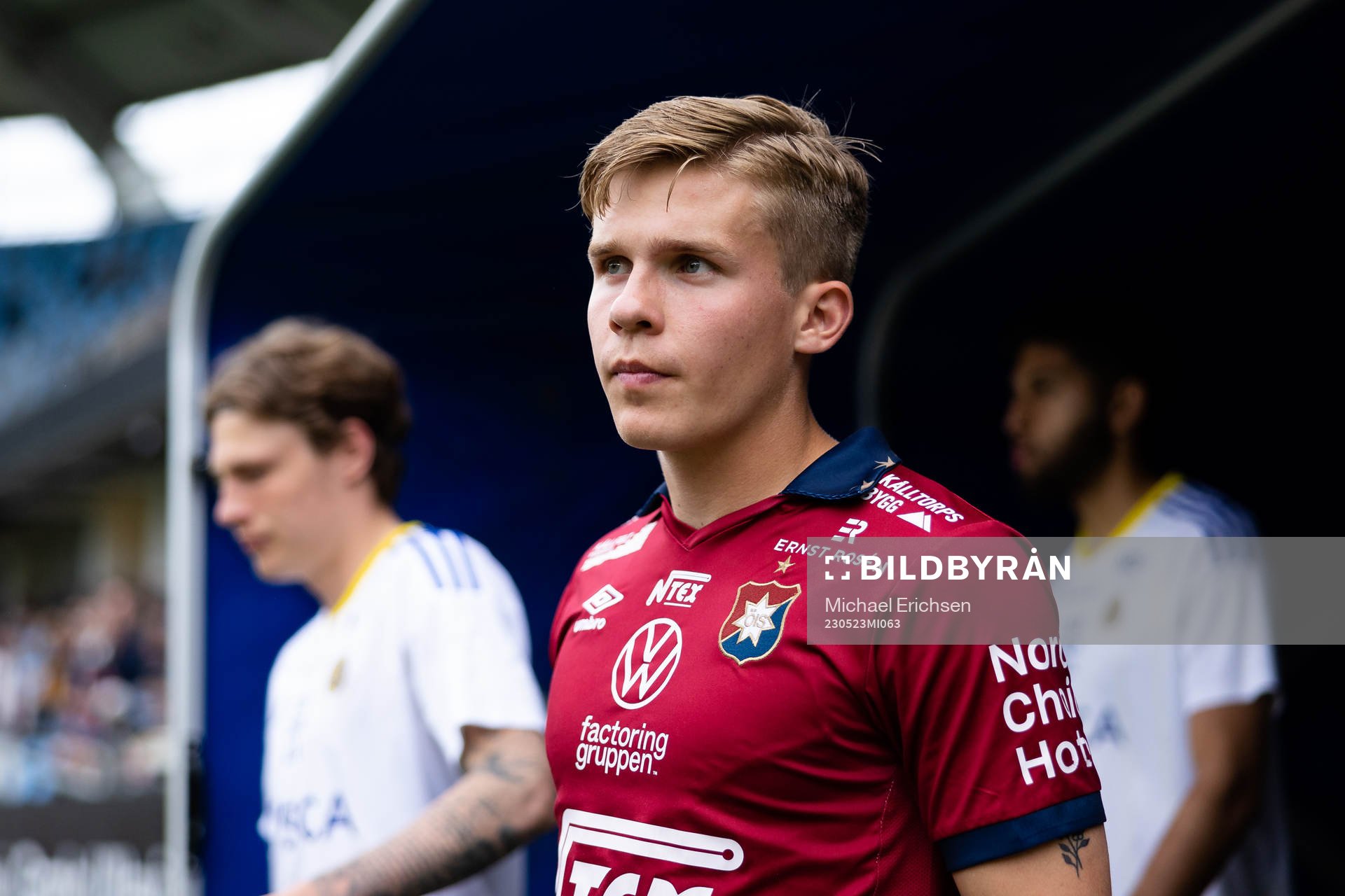 Örgrytes Isak Dahlqvist innan fotbollsmatchen i Superettan
