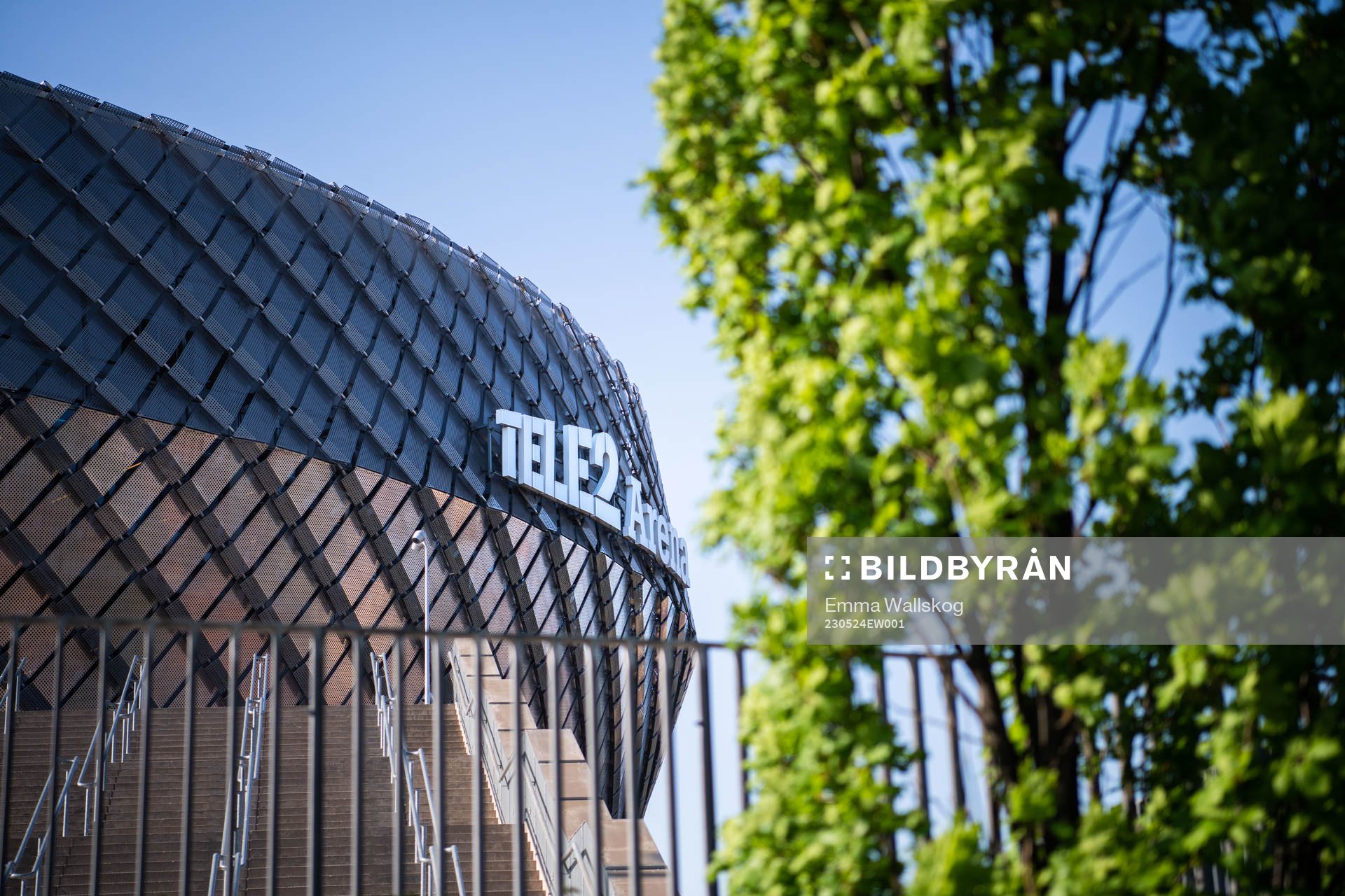 Exteriör vy av Tele2 Arena