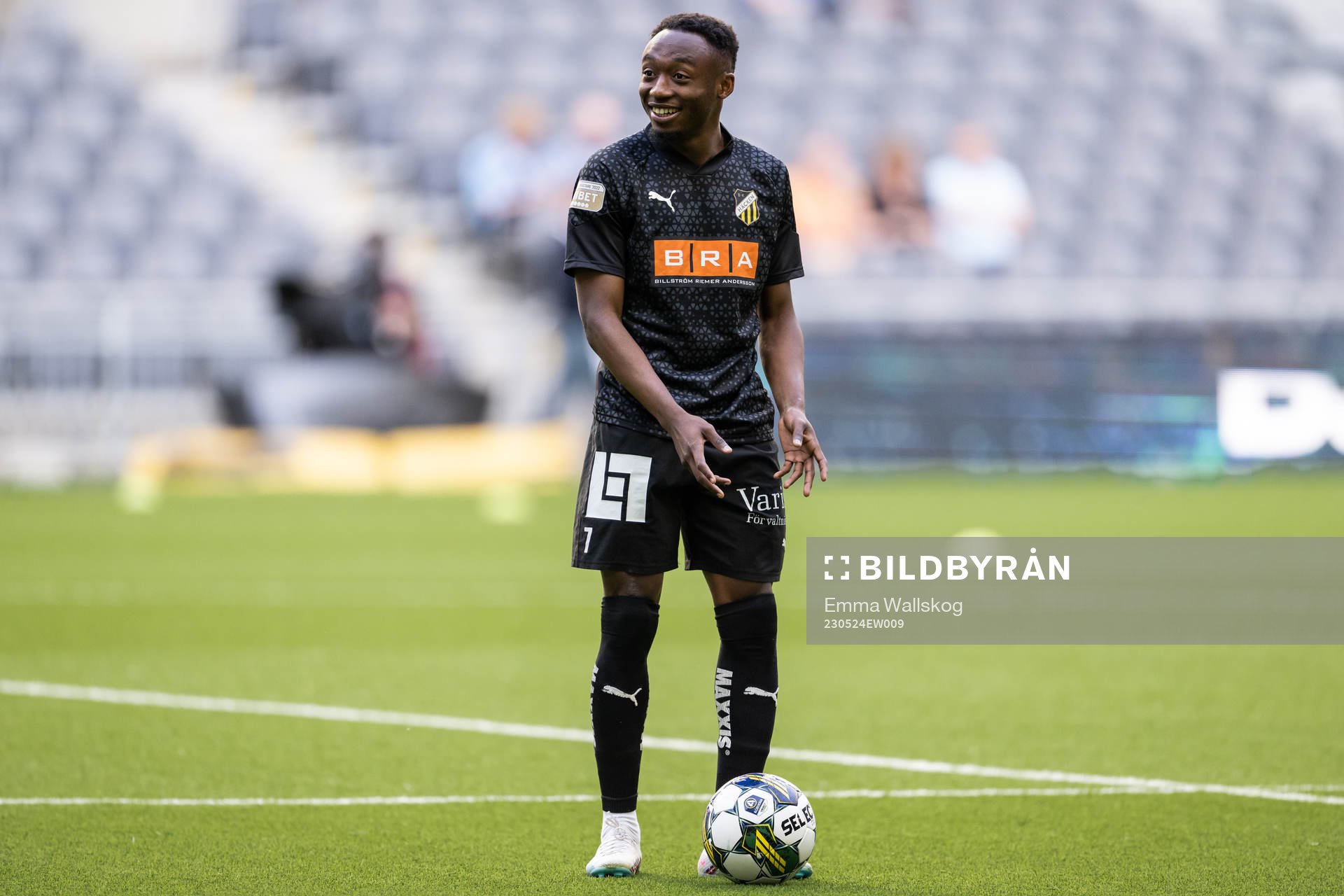 Häckens Benie Adama Traore  fotbollsmatchen i Allsvenskan