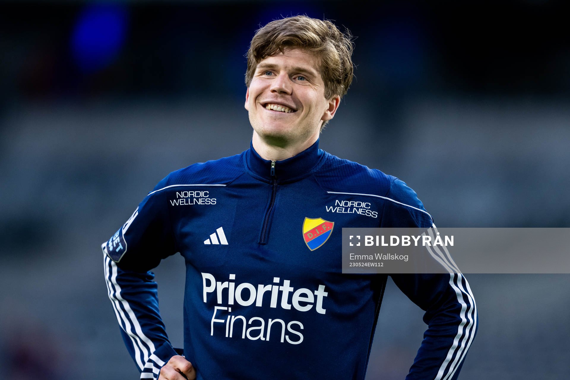 Djurgårdens Oliver Berg jublar fotbollsmatchen i
