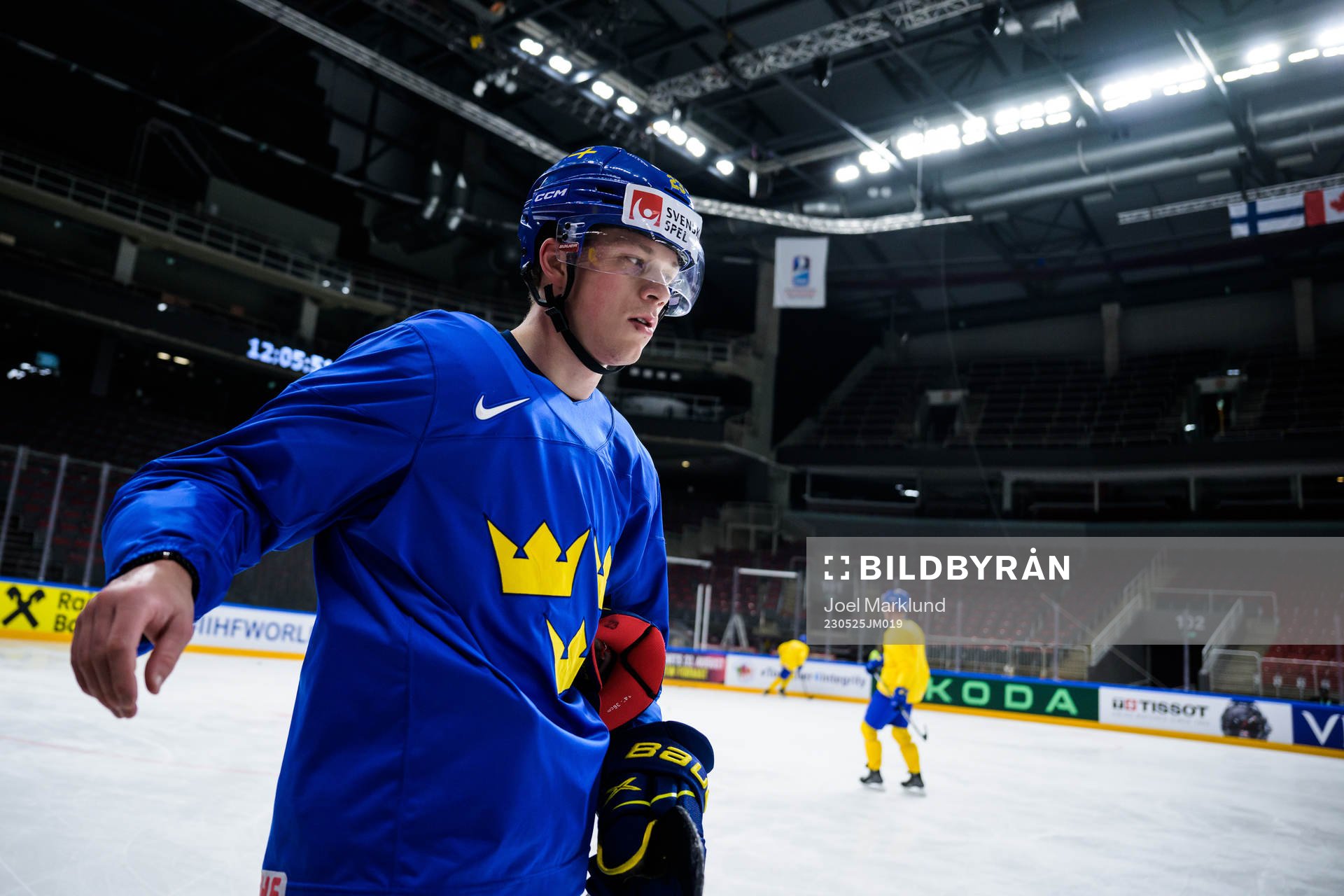 Lucas Raymond of Sweden at a practice session