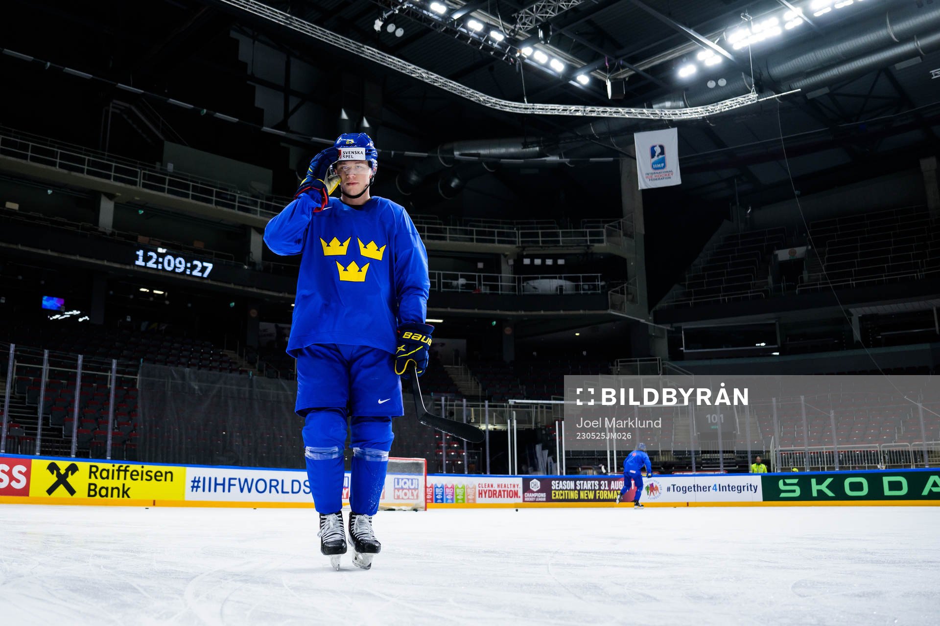 Lucas Raymond of Sweden at a practice session