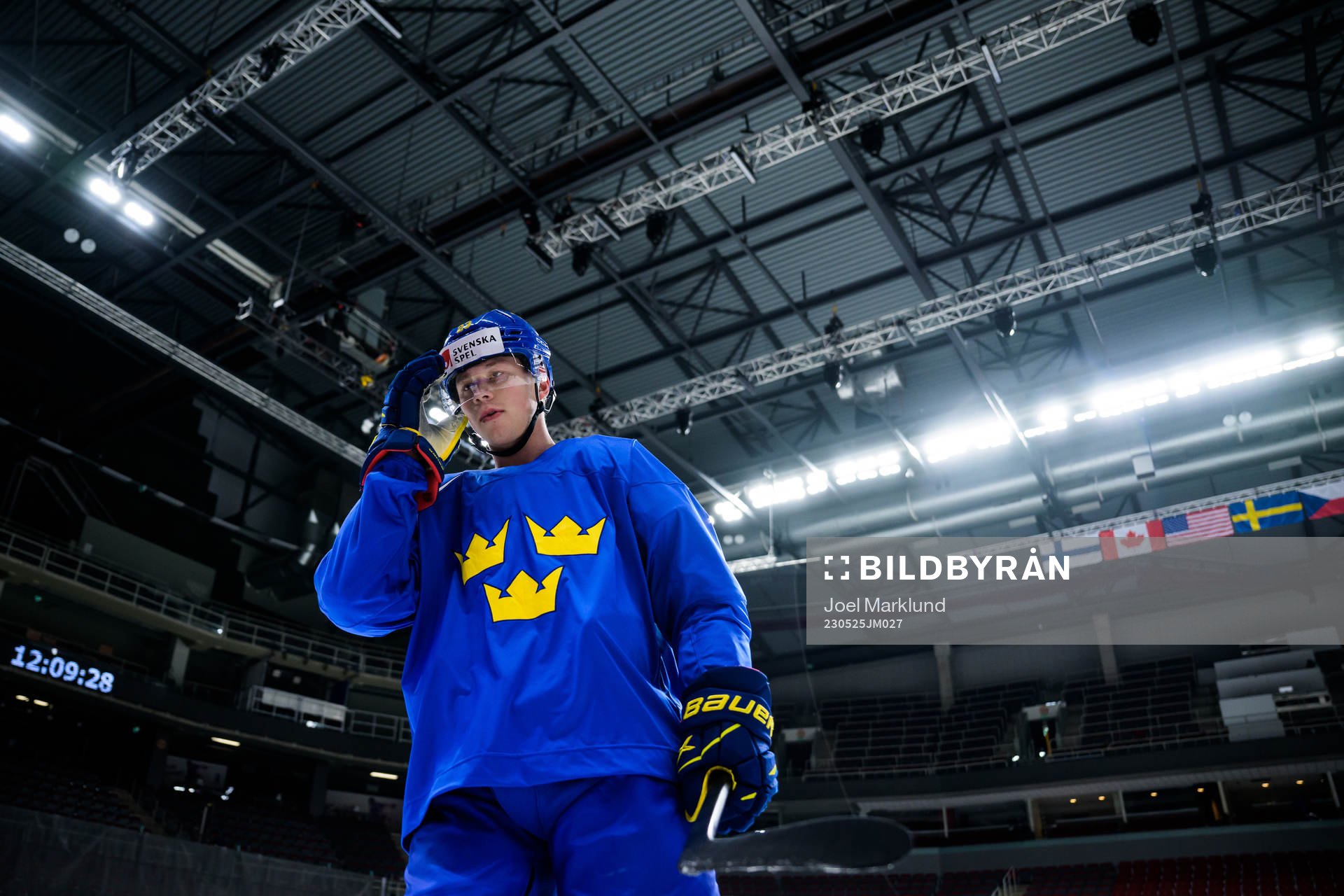 Lucas Raymond of Sweden at a practice session