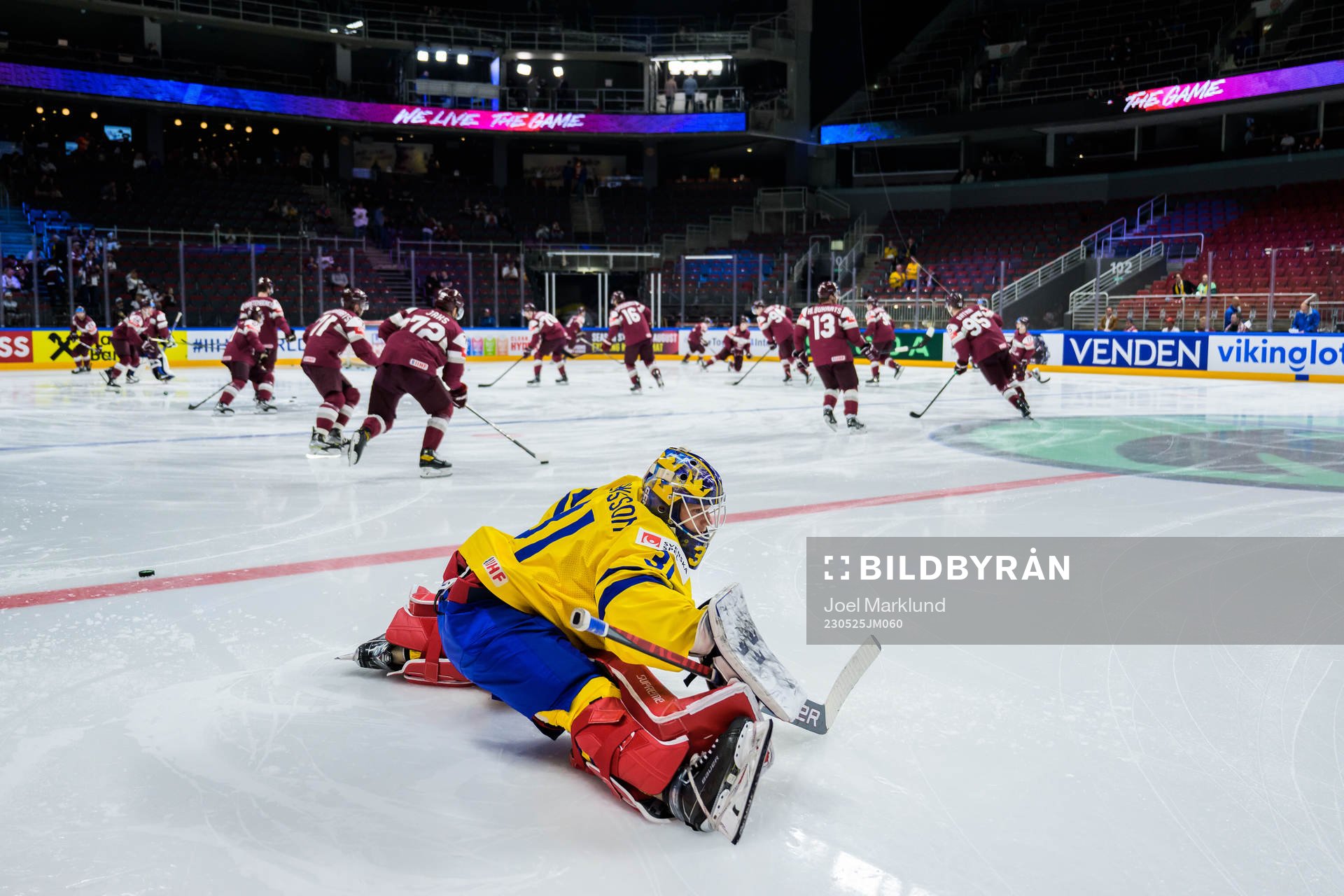 Goaltender Lars Johansson of Sweden