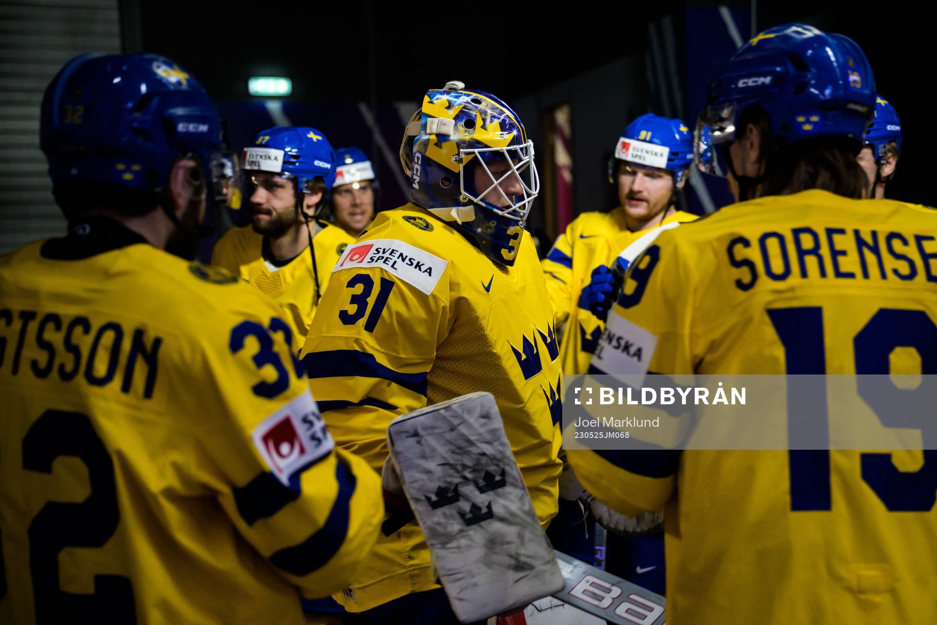 Goaltender Lars Johansson of Sweden