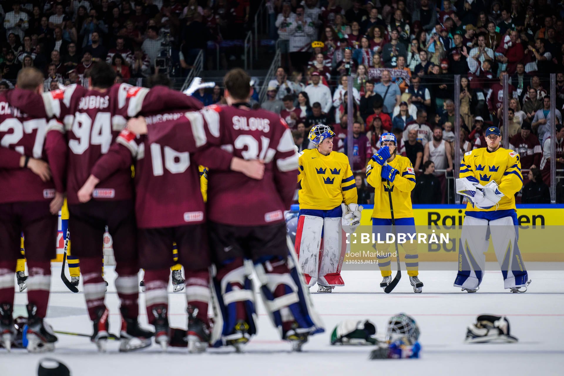 Carl Grundström, Marcus Sörensen and goaltender Jesper