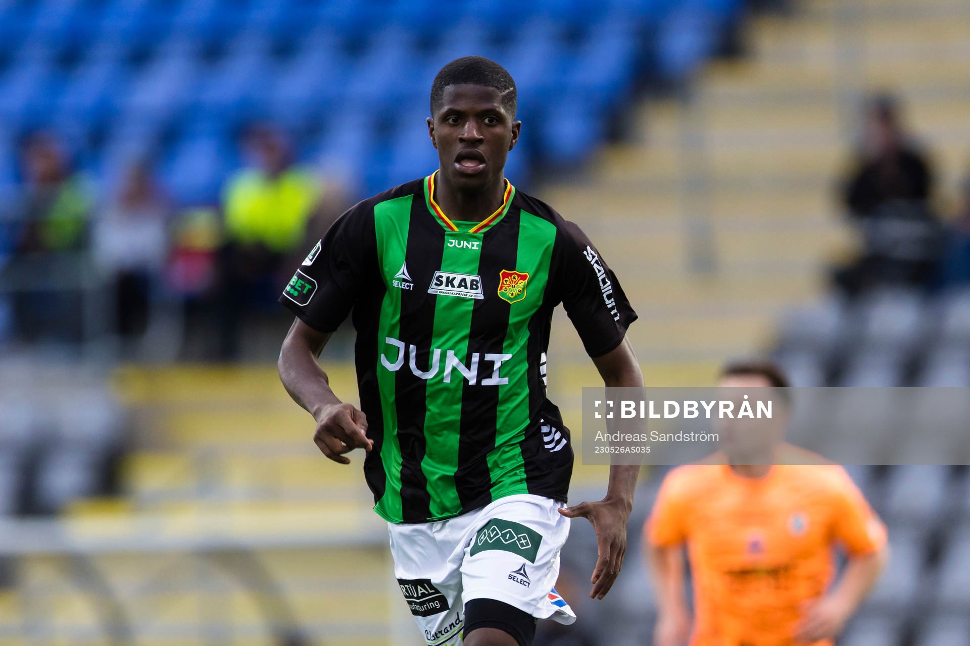 GAIS Chisomnazu Chika Chidi under fotbollsmatchen i Superettan mellan AFC Eskilstuna och GAIS den 26 maj 2023 i Eskilstuna. 