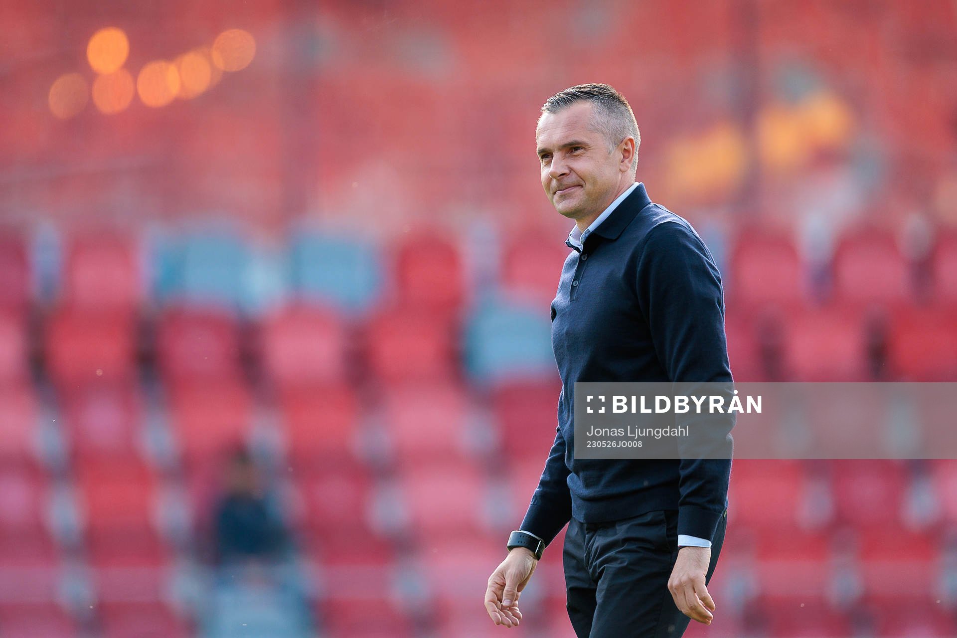 Östers tränare Srdjan Tufegdzic före fotbollsmatchen i Superettan mellan Öster och Landskrona den 26 maj 2023 i Växjö. 