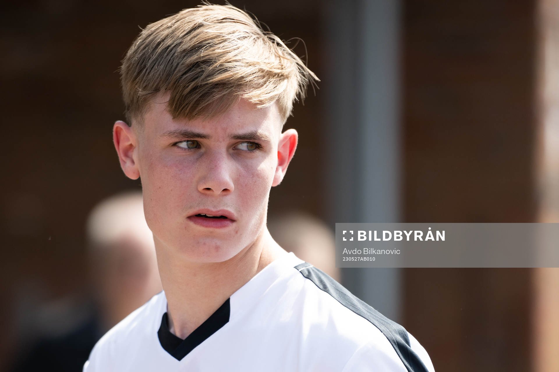 Vellinge Alexander Hellström under fotbollsmatchen i Division 4 södra mellan Staffanstorps United och Vellinge FF den 27 maj 2023 i Staffanstorp.