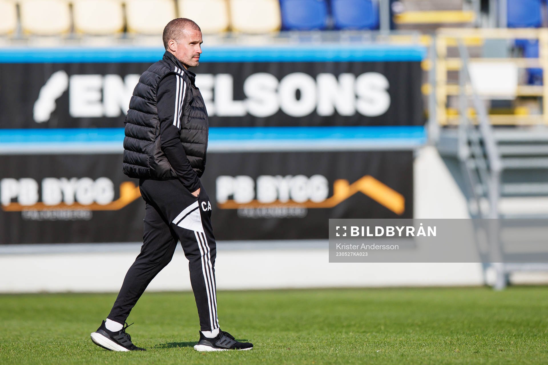 Falkenbergs tränare Christoffer Andersson efter fotbollsmatchen i Ettan södra mellan Falkenberg och Åtvidaberg den 27 maj 2023 i Falkenberg.