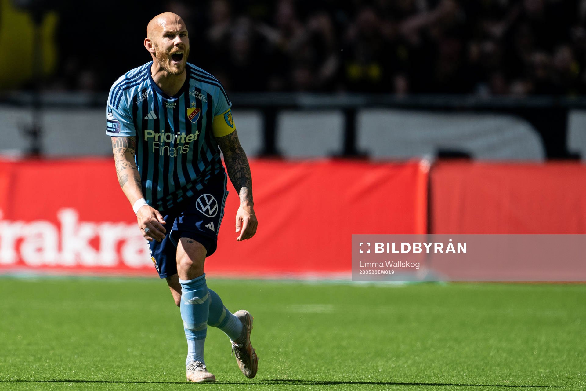 Djurgårdens Magnus Eriksson reagerar