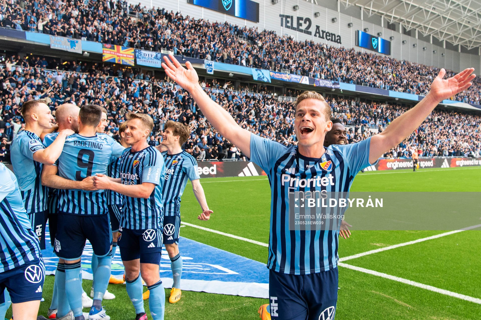Djurgårdens Hampus Finndell jublar