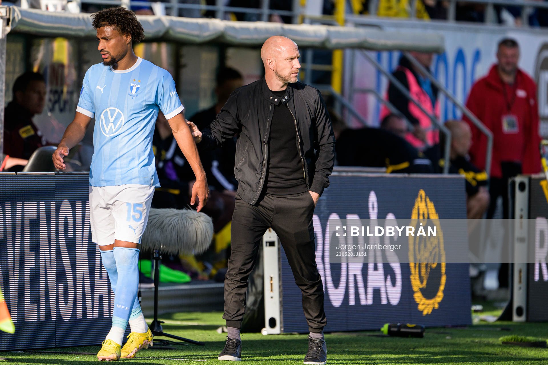 Malmö FFs Joseph Ceesay och tränare Henrik Rydström