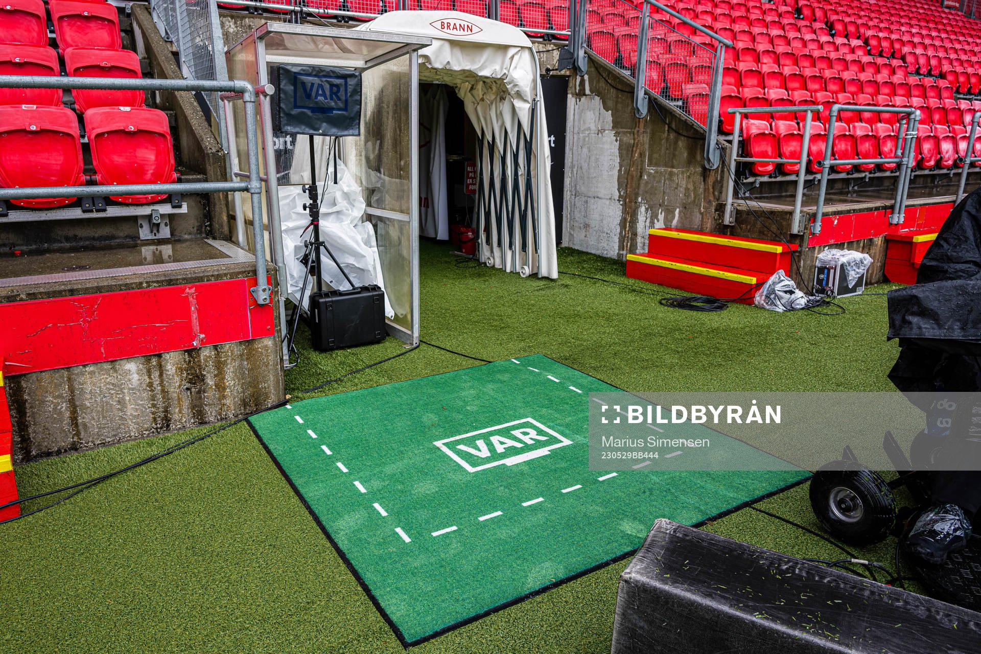 The VAR screen at Brann Stadion