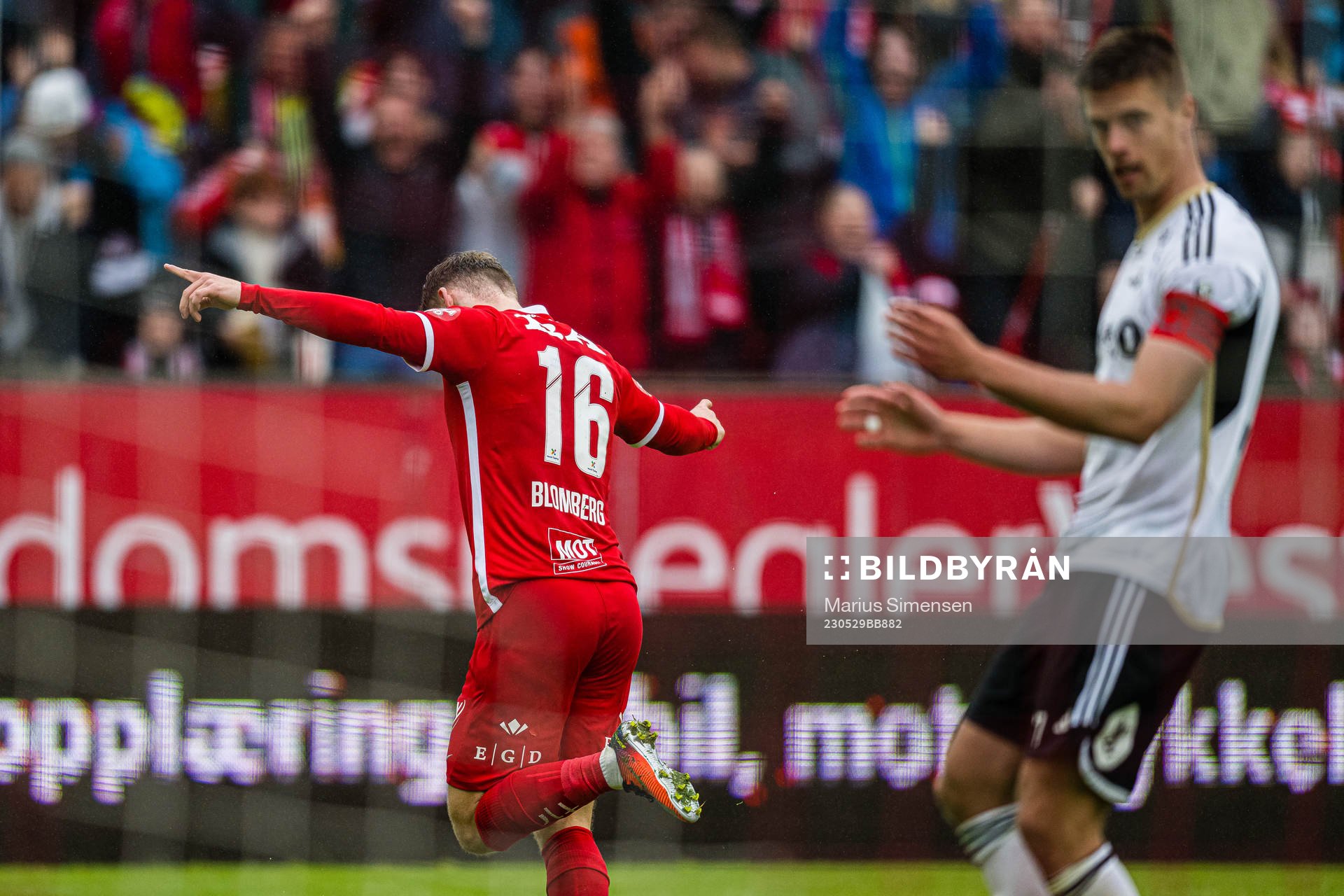 Ole Didrik Blomberg of Brann celebrates