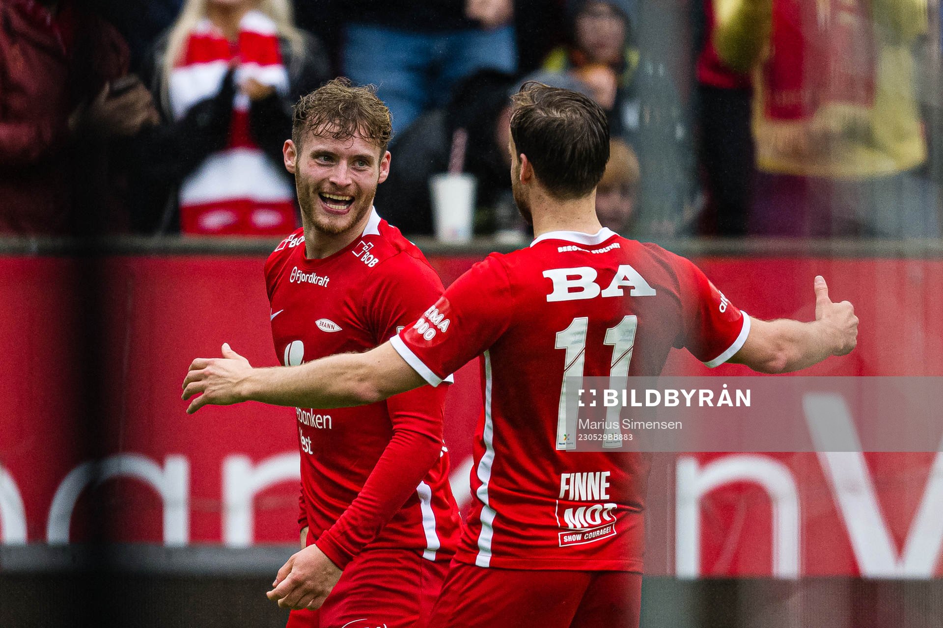 Ole Didrik Blomberg of Brann celebrates