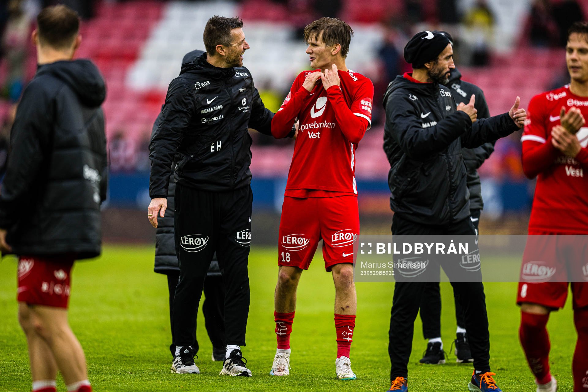 Eirik Horneland, head coach of Brann, and David Møller