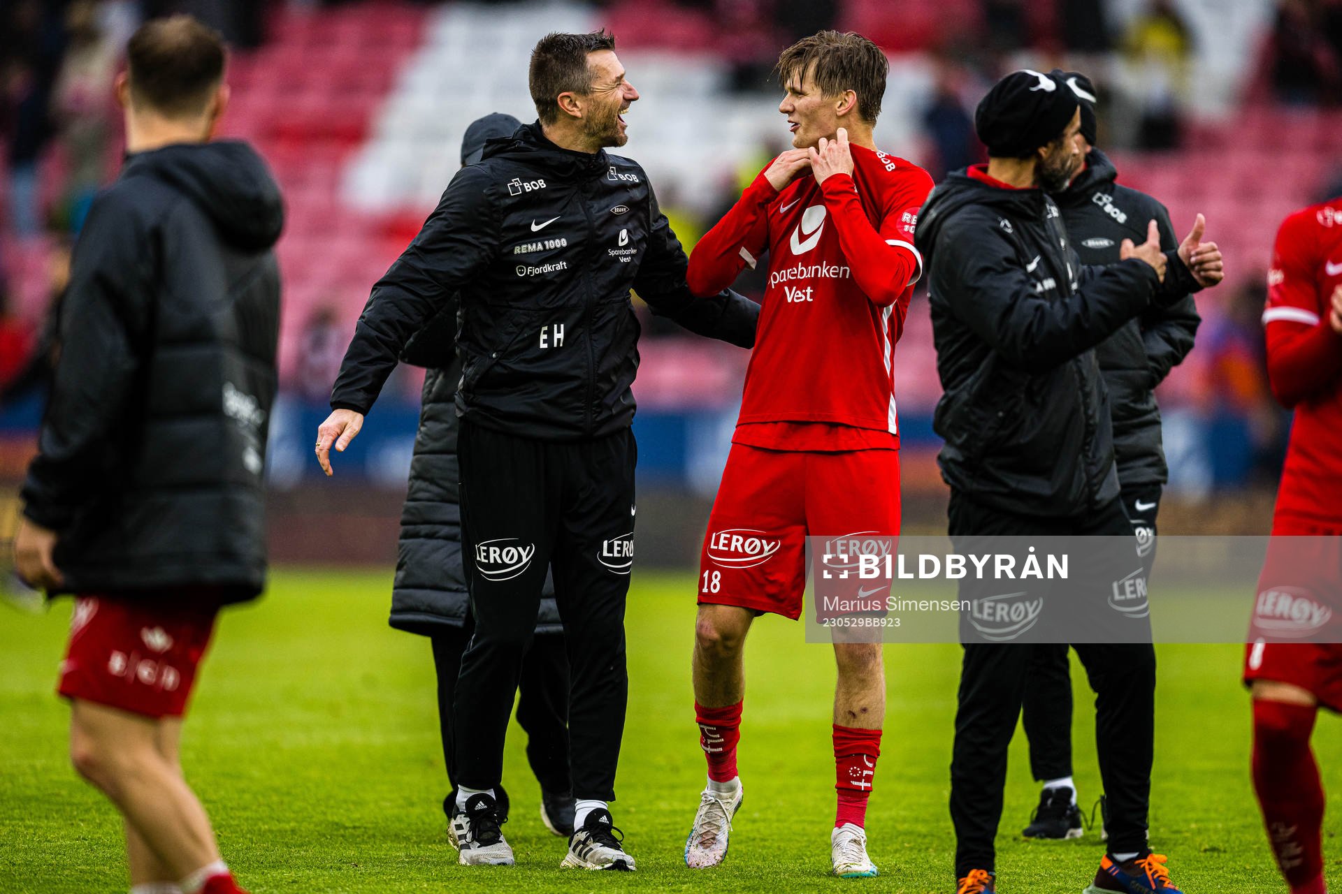 Eirik Horneland, head coach of Brann, and David Møller